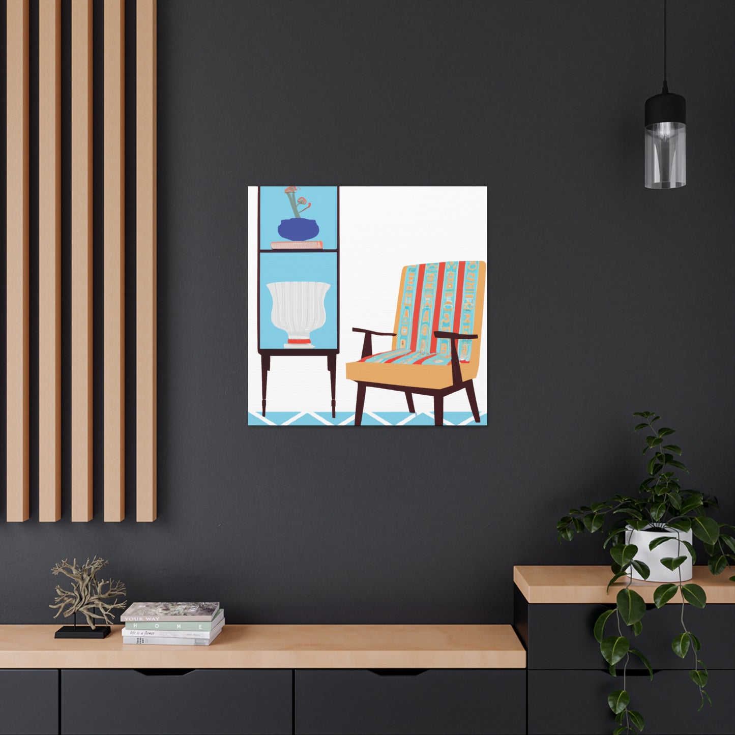 Cottoncloud Cat - Midcentury Canvas