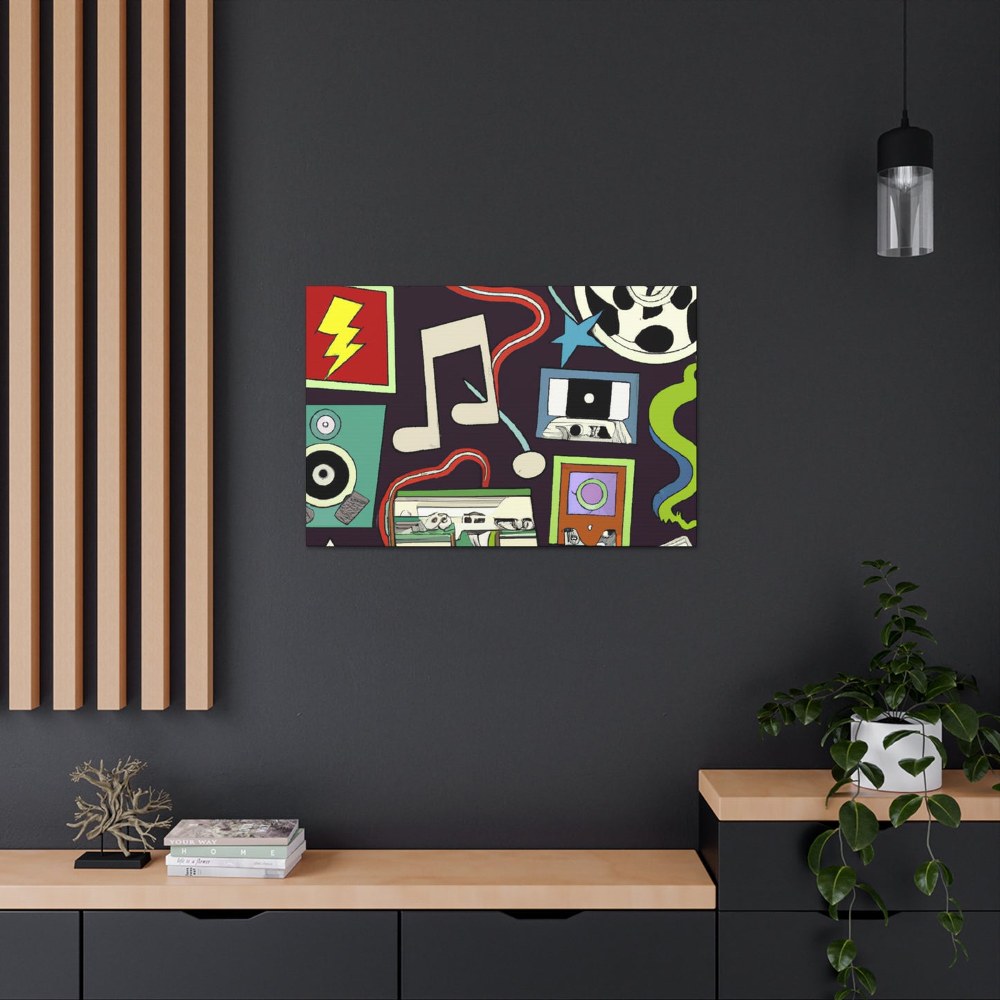 The Sizzling Shoppe - Retro Music and Film Canvas