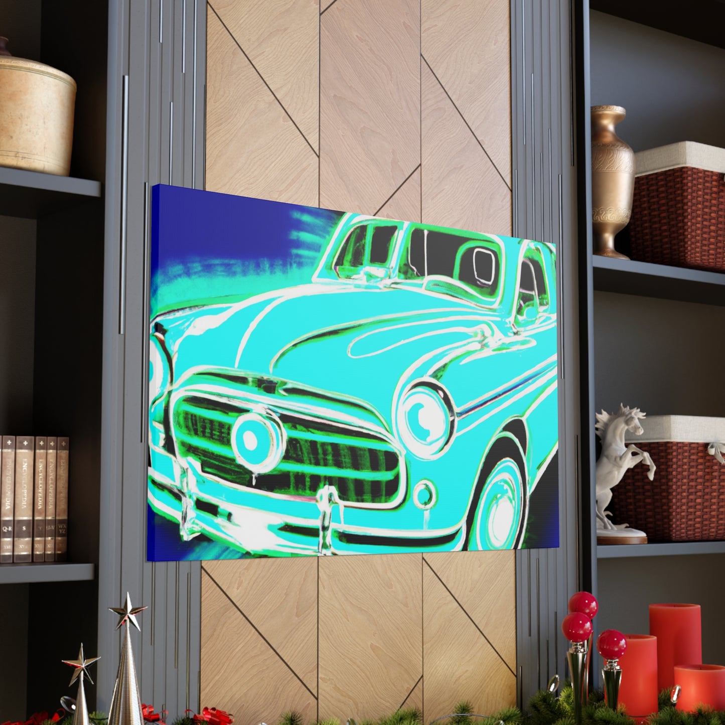 "Retro Rev-Up" - Automobile Canvas