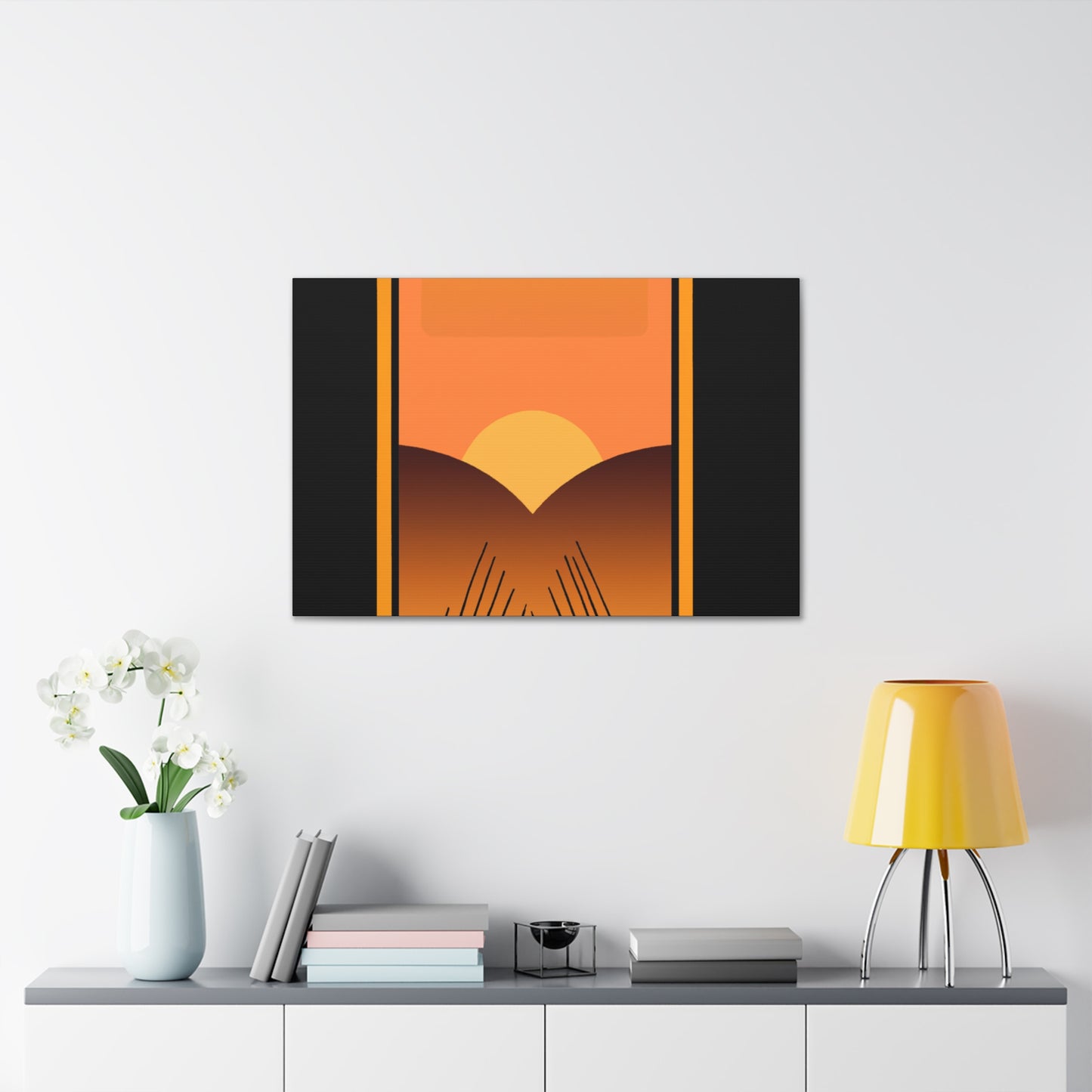 Serene Cascade - Midcentury - Canvas