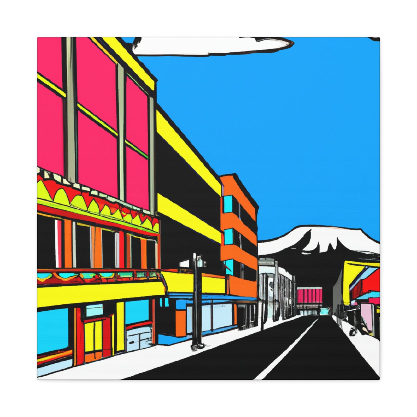 Rock 'n' Roll Avenue - Architectural Canvas Pop Art