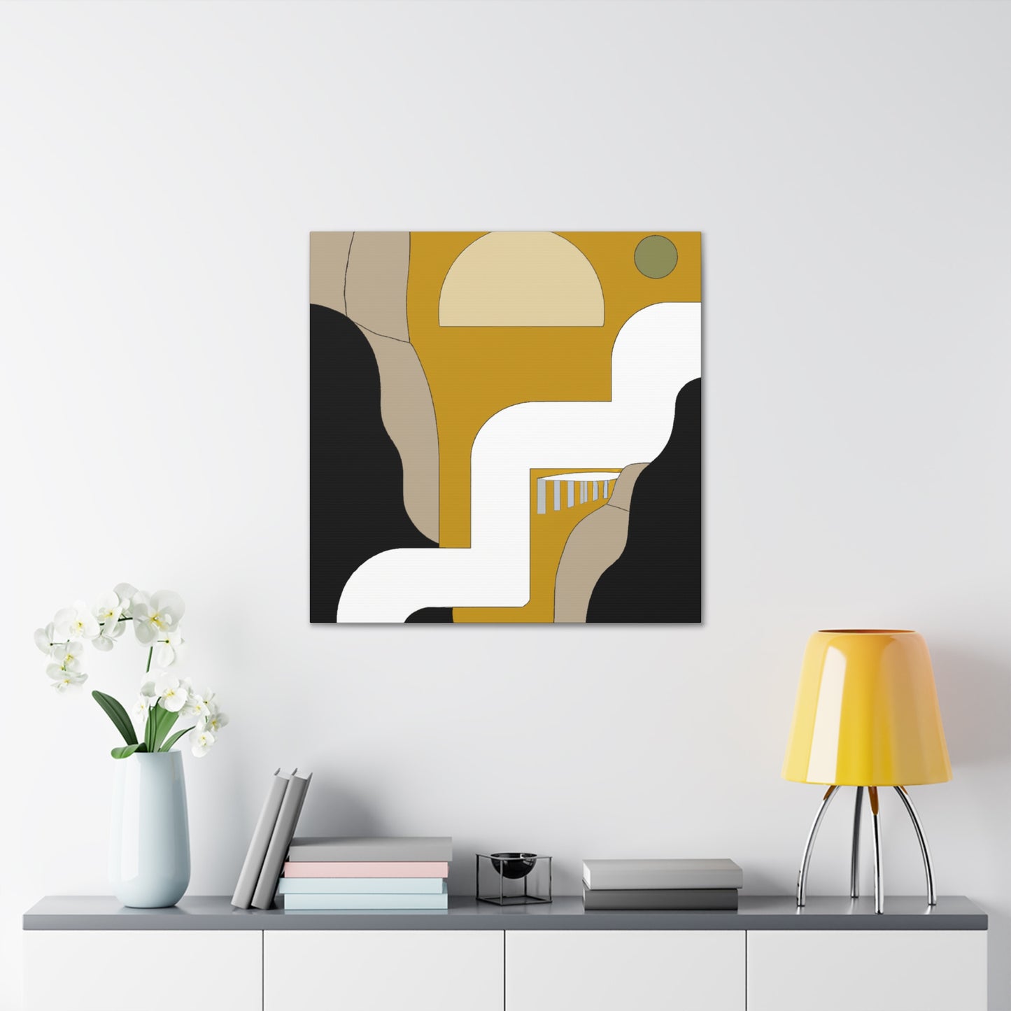 Sloping Staircase - Midcentury Canvas