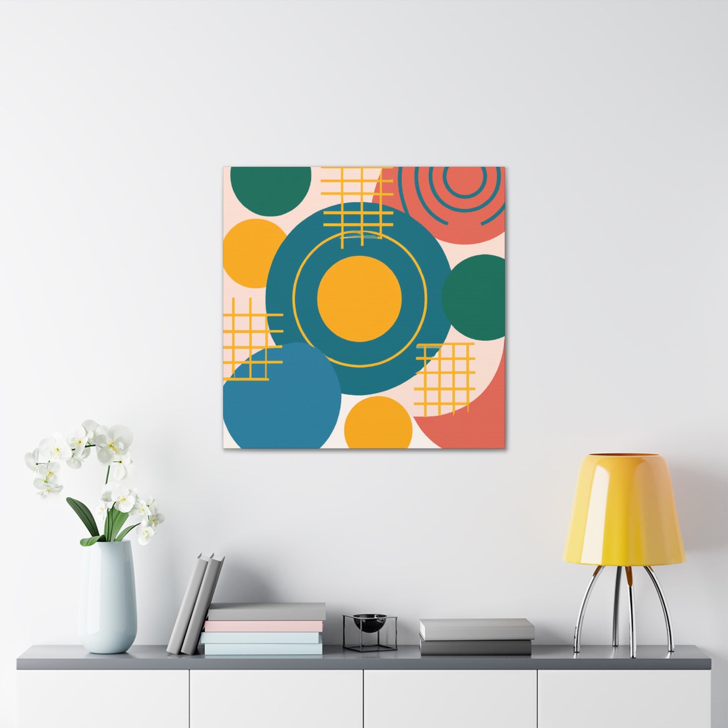 Twirling Florals- Midcentury - Canvas