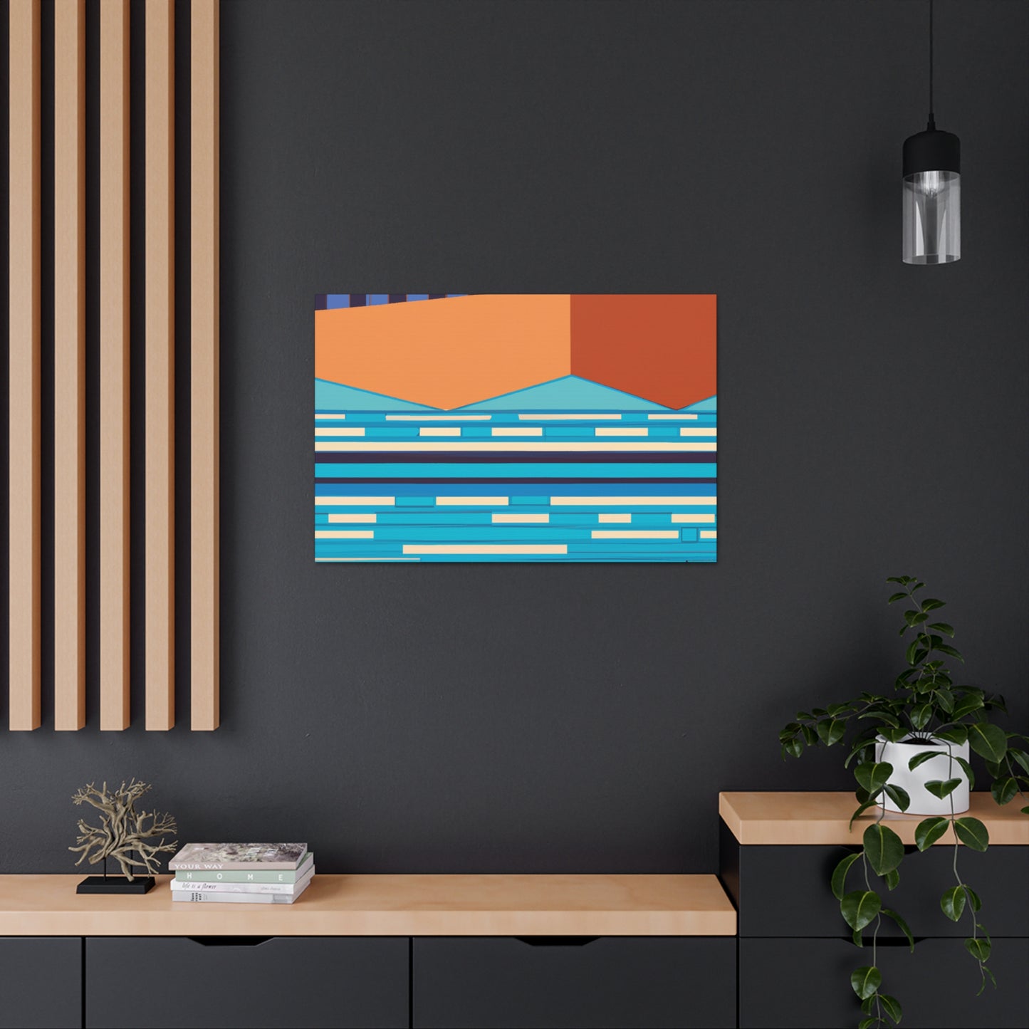 Aqua Pupil - Midcentury Canvas