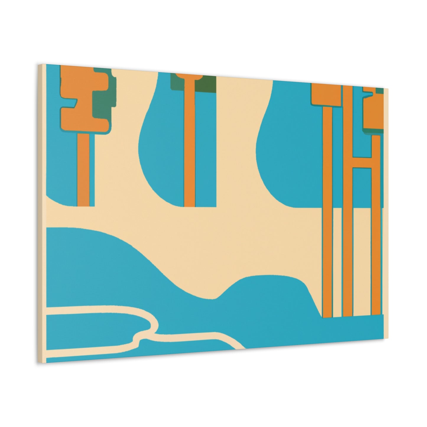 Temple River - Midcentury Canvas