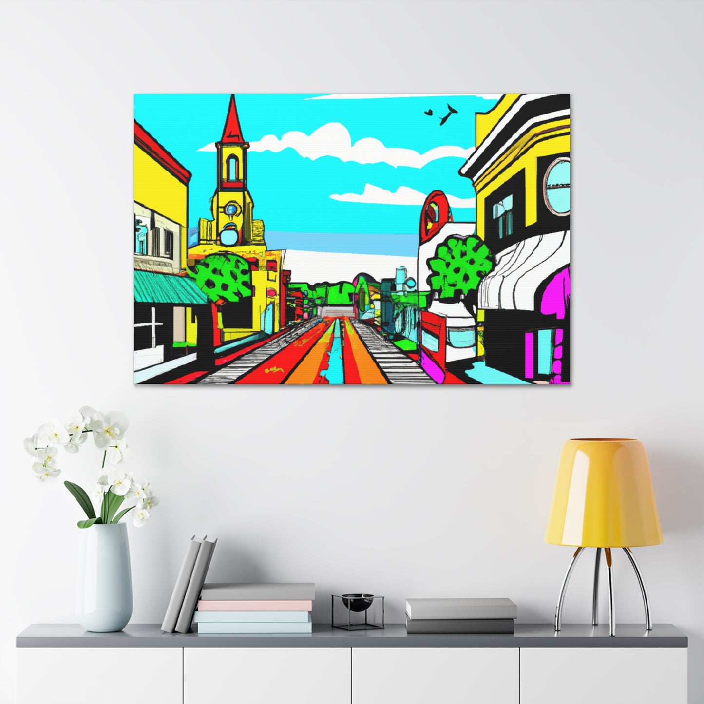 Steeple Road - Architectural Canvas Pop Art