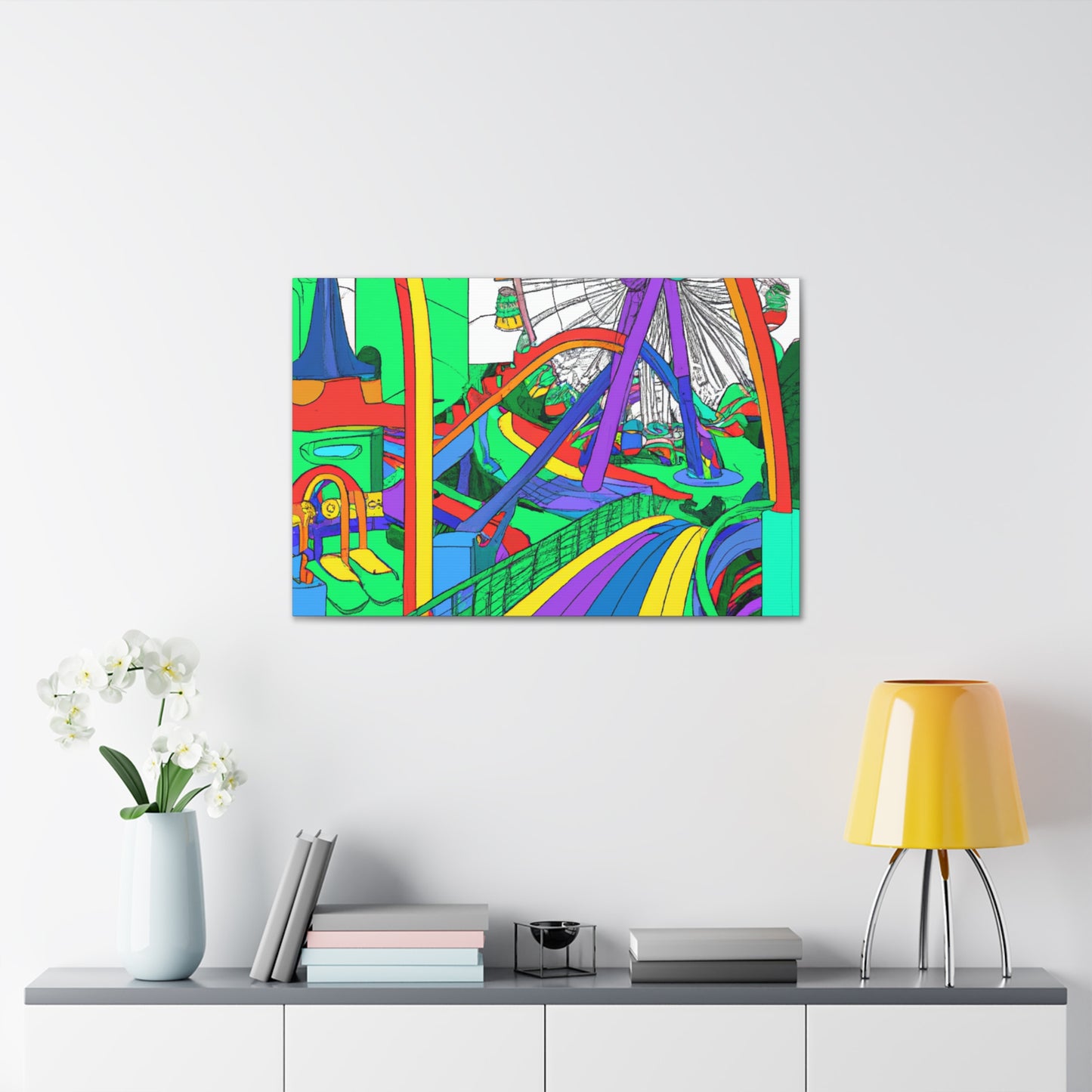 Ferris Paradise - Landscape - Amusement - Canvas