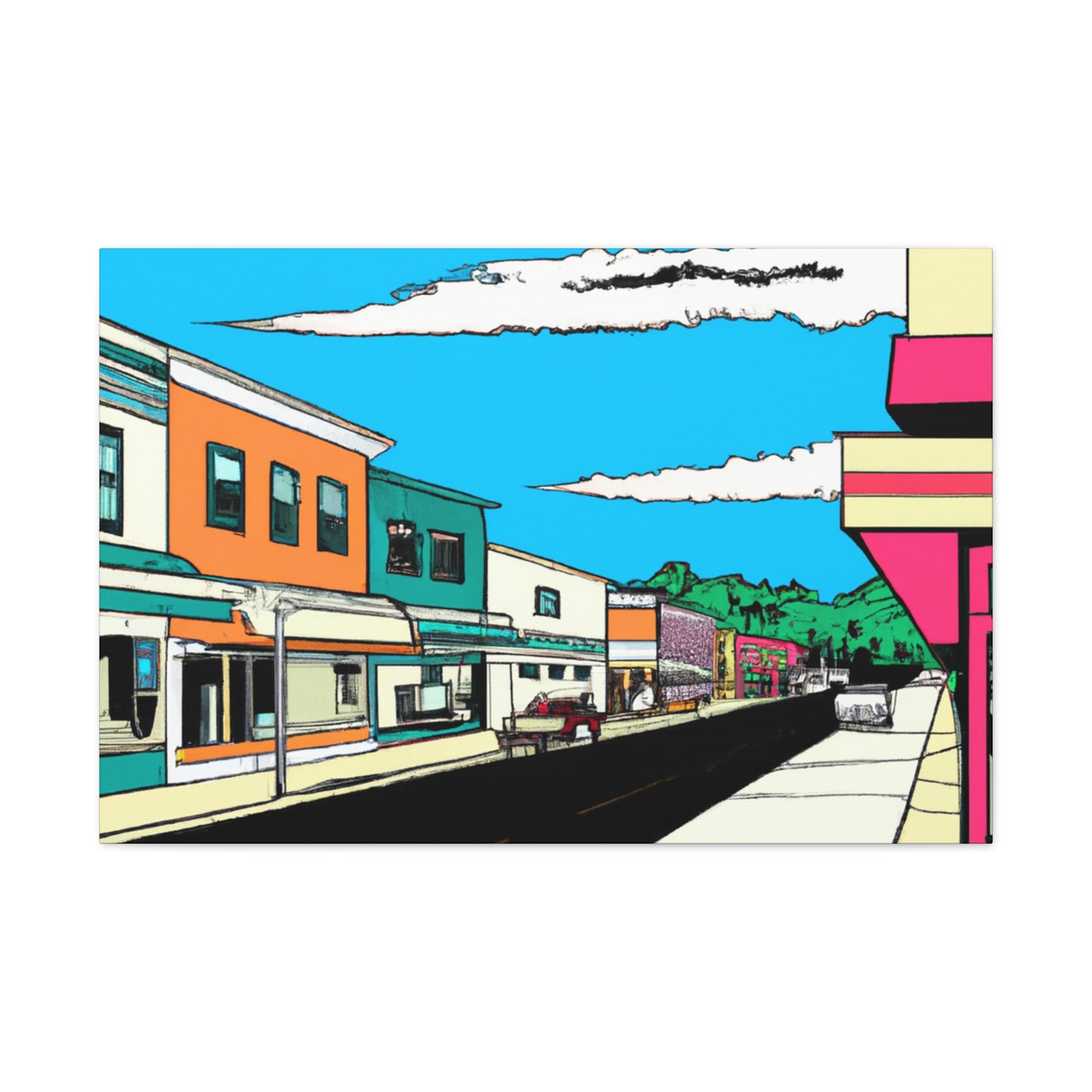St Louis Ave - Architectural Canvas Pop Art