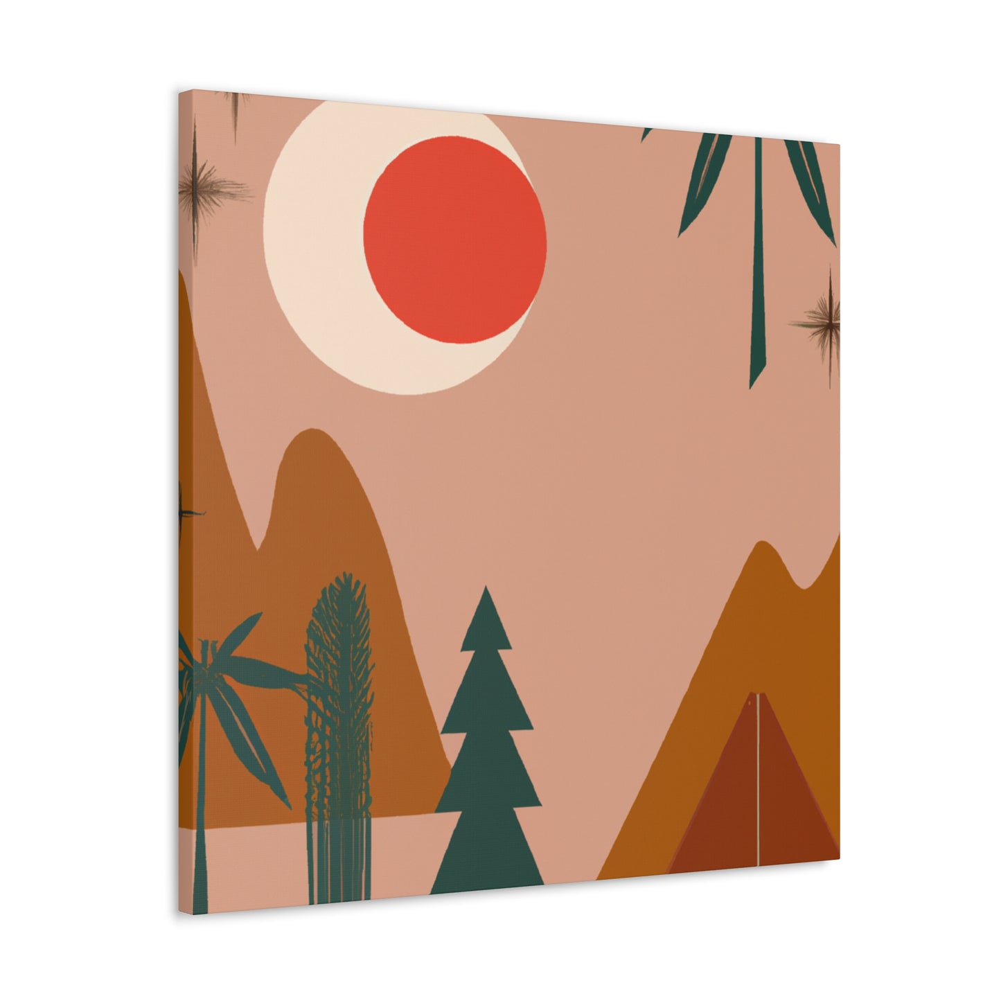 Vintage Flower Pattern- Midcentury - Canvas