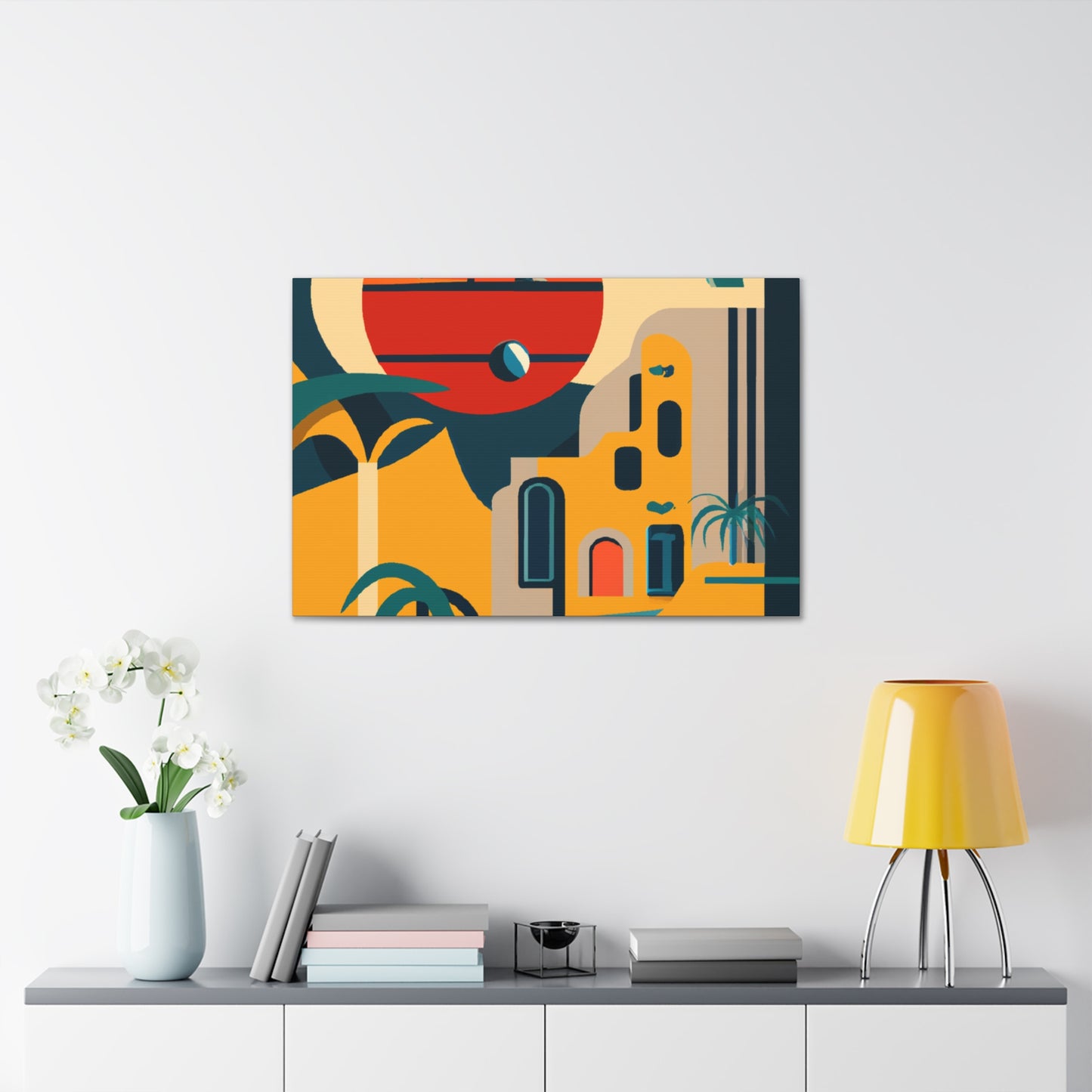 Atomic Sunrise - Midcentury - Canvas