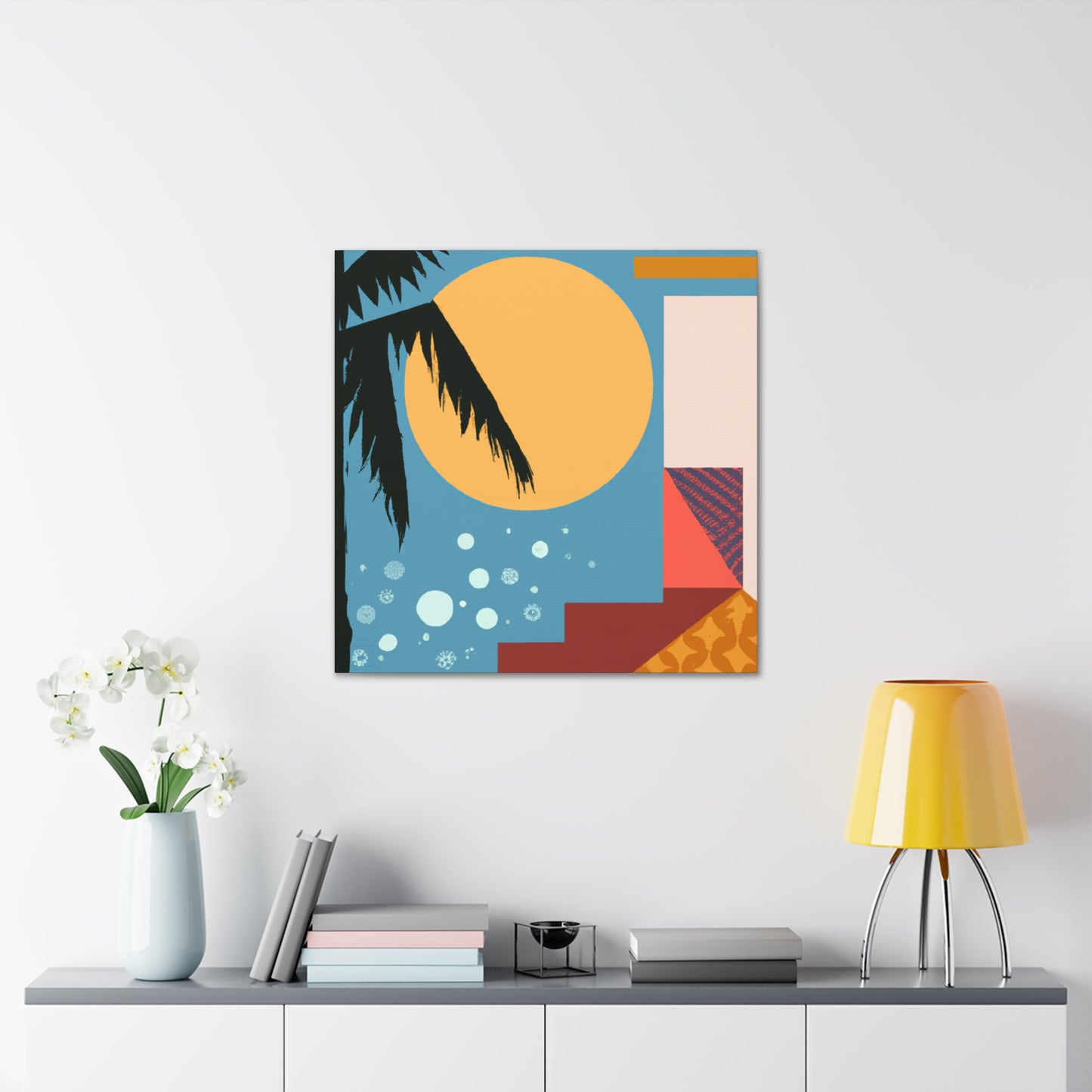 "Ascending Sunrays - Midcentury" - Canvas