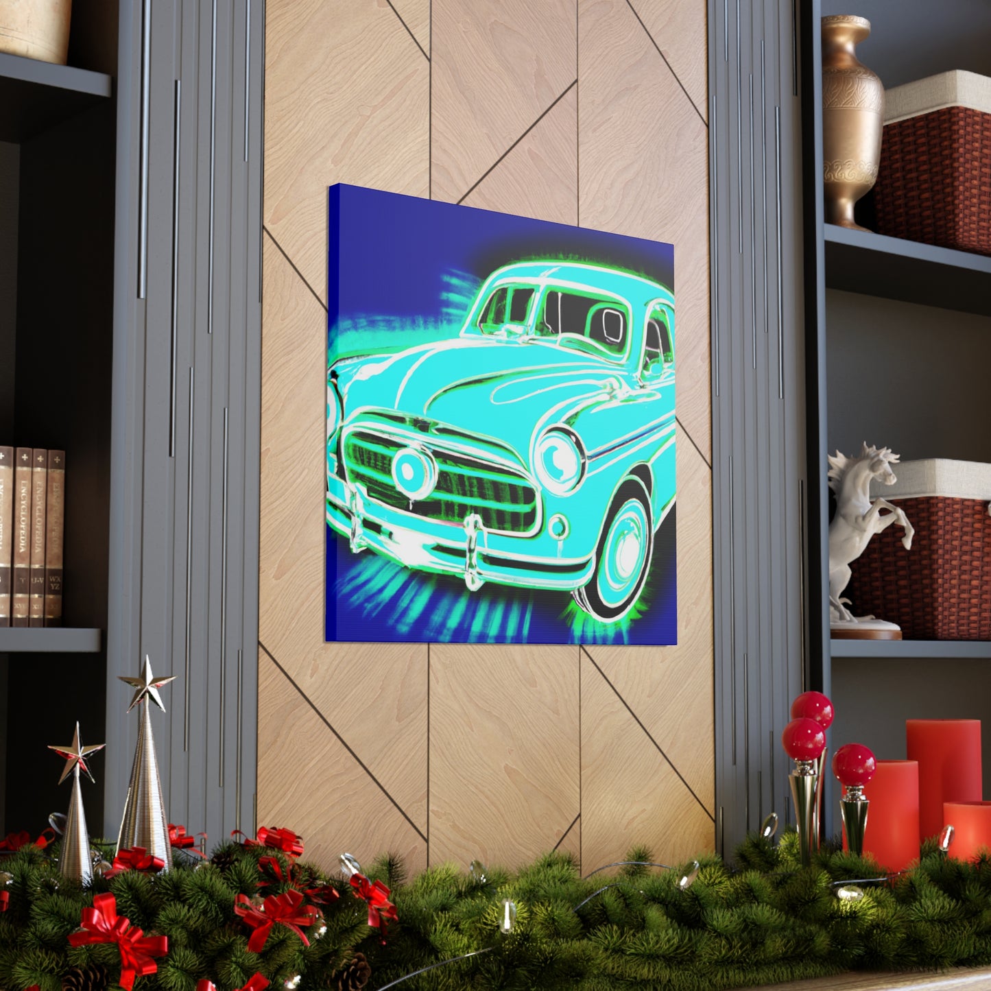 "Retro Rev-Up" - Automobile Canvas