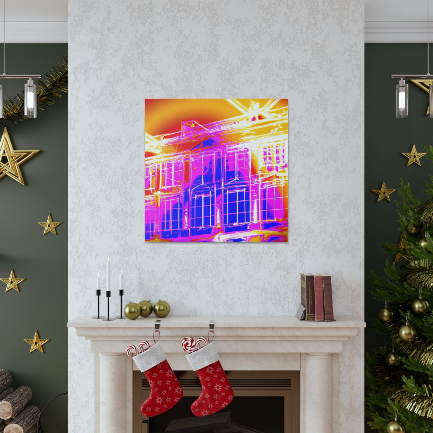 Skycrest Art Deco Manor - Architectural Canvas Art Deco