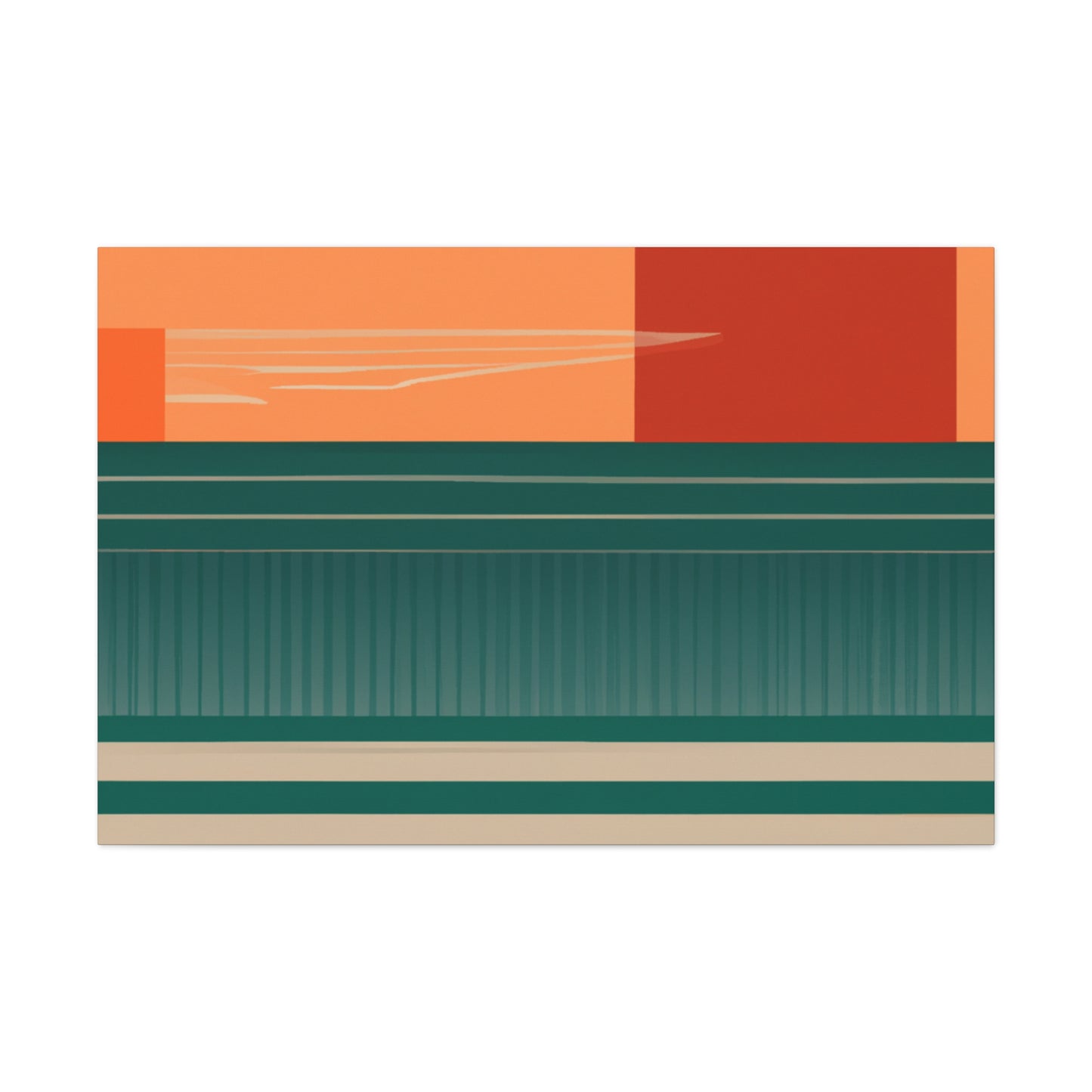 Crimson-Clawed Coyote - Midcentury Canvas