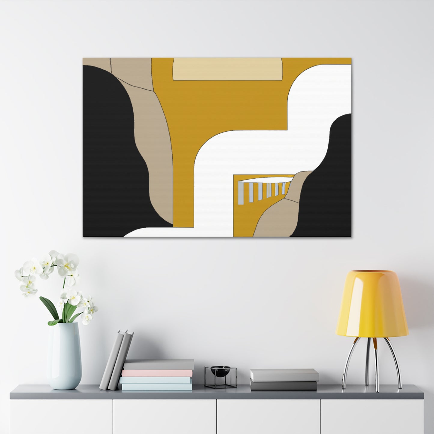 Sloping Staircase - Midcentury Canvas