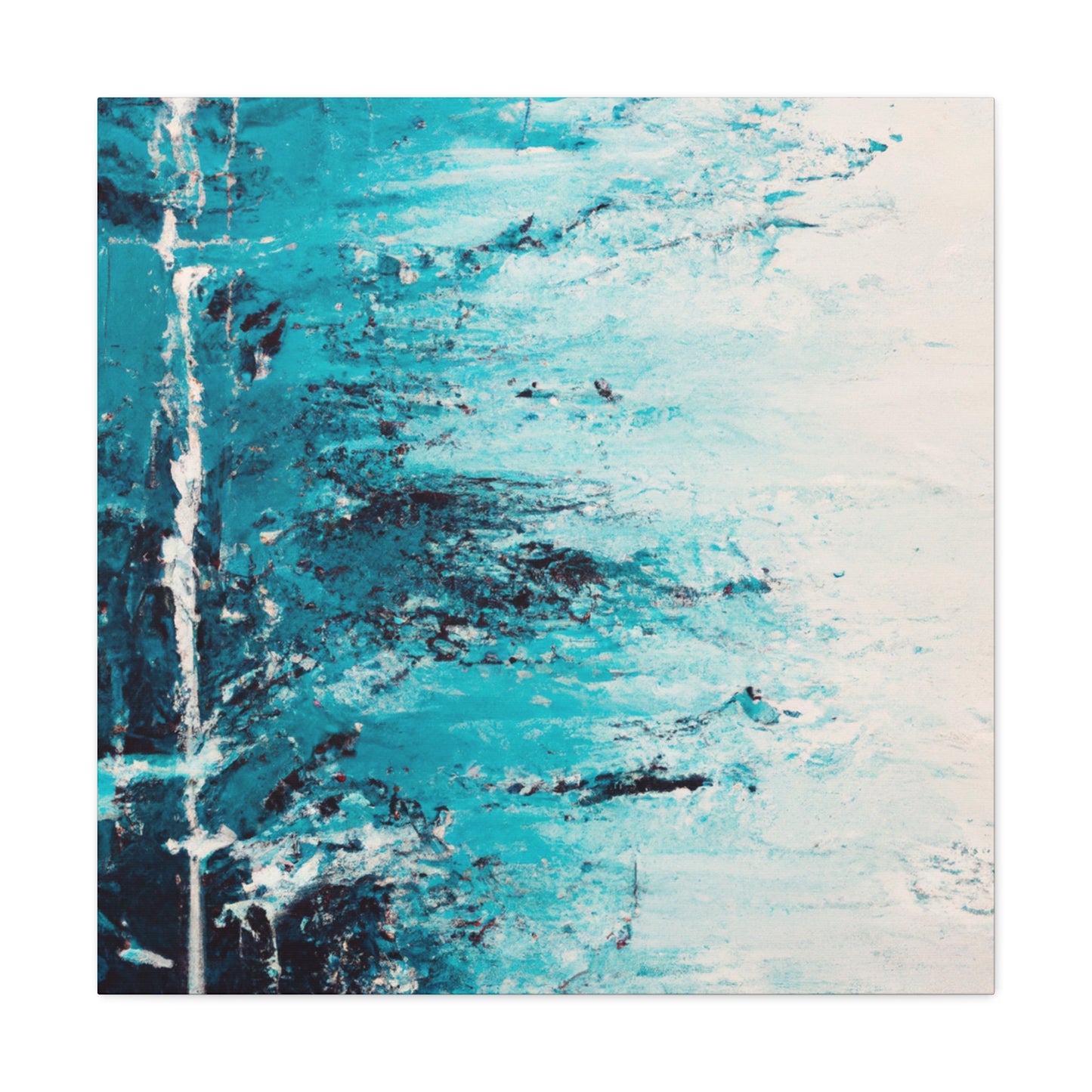 Aqua Frost- Abstract Canvas