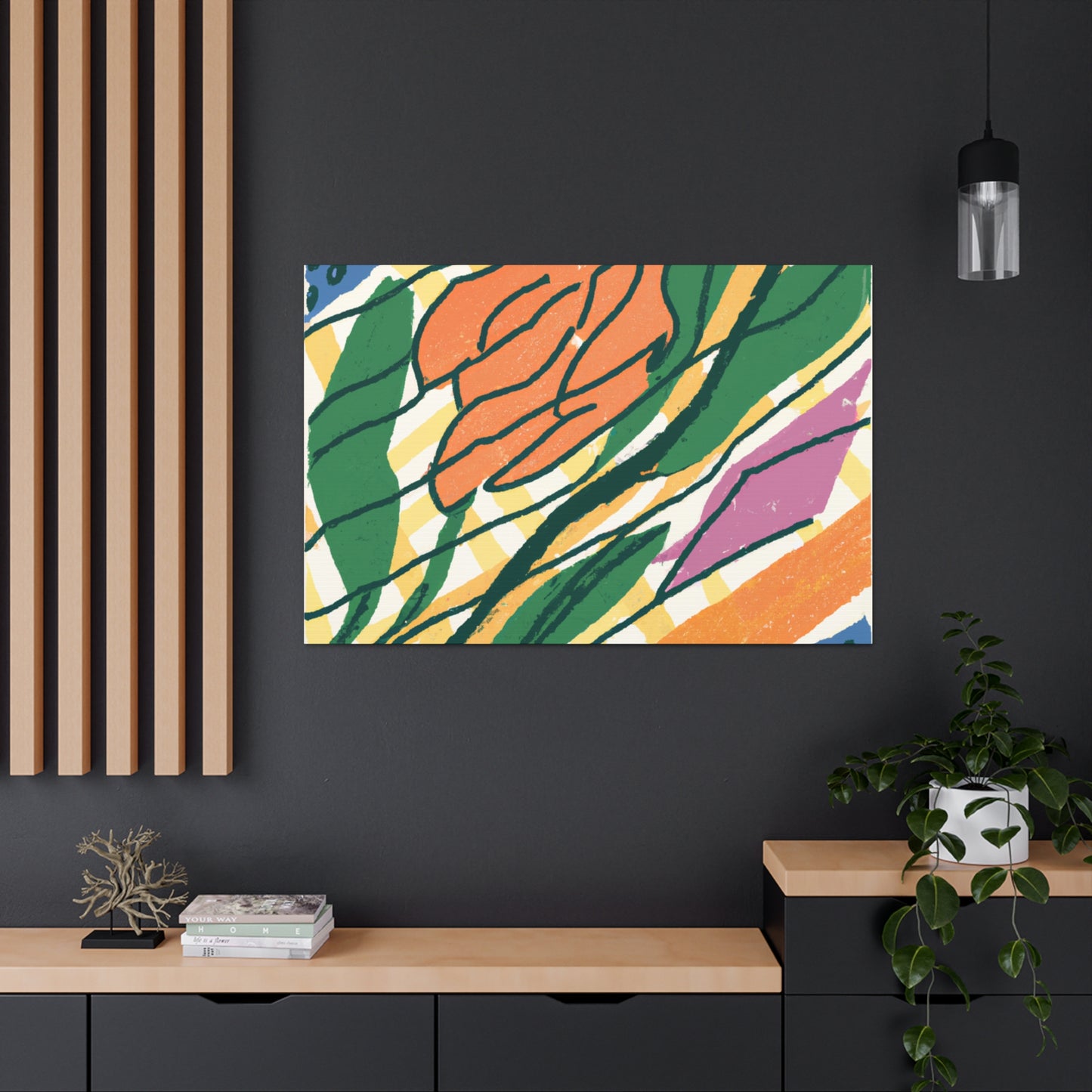 Goldenglare Flower - Midcentury Canvas
