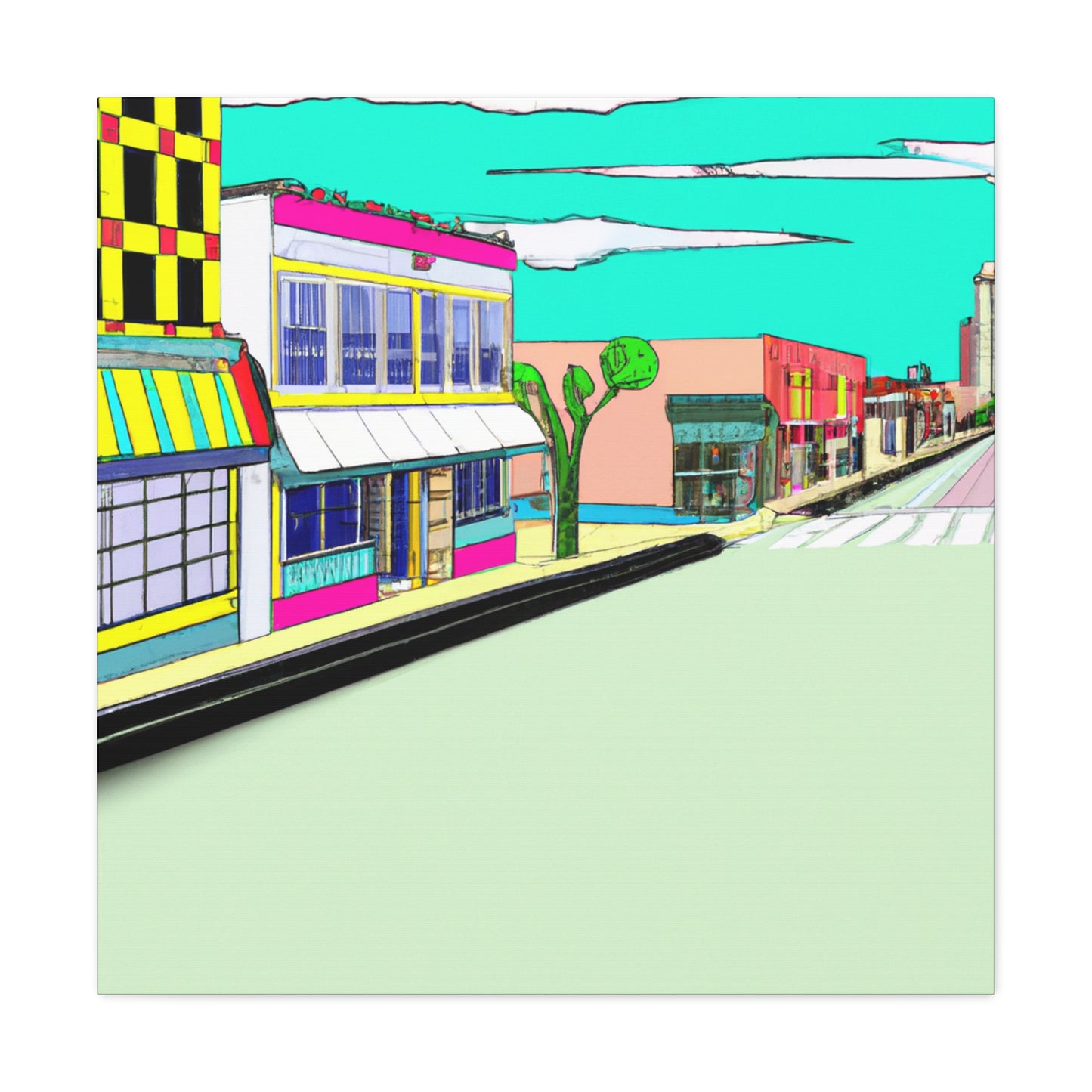 Retro Radio Row - Architectural Canvas Pop Art