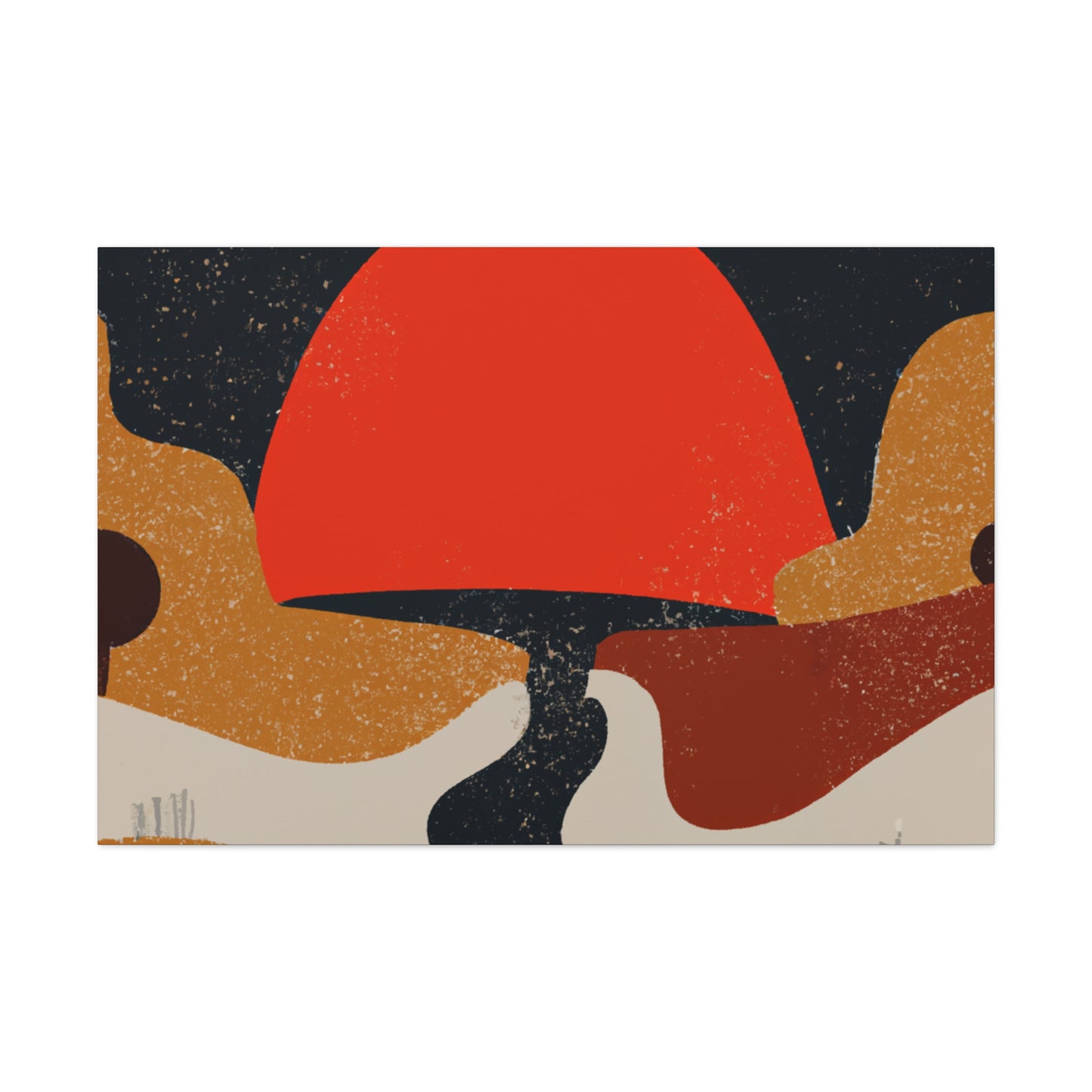 Orange Semi - Midcentury Canvas