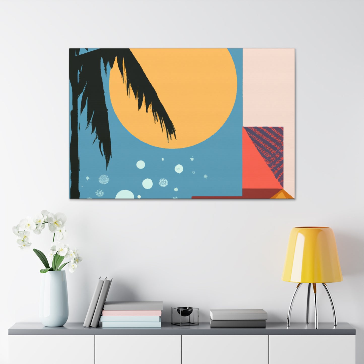 "Ascending Sunrays - Midcentury" - Canvas
