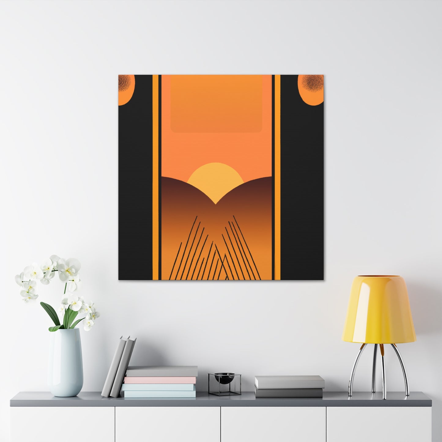 Serene Cascade - Midcentury - Canvas