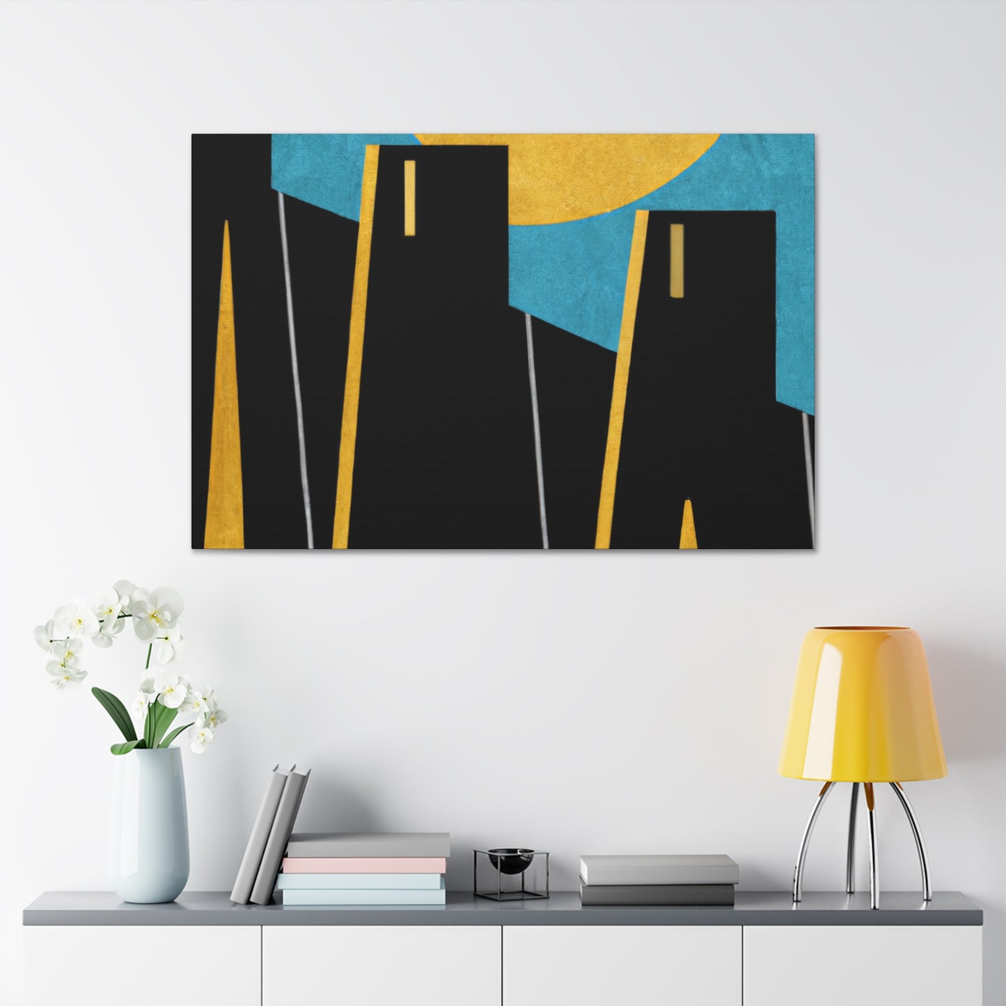 Dark City - Midcentury Canvas