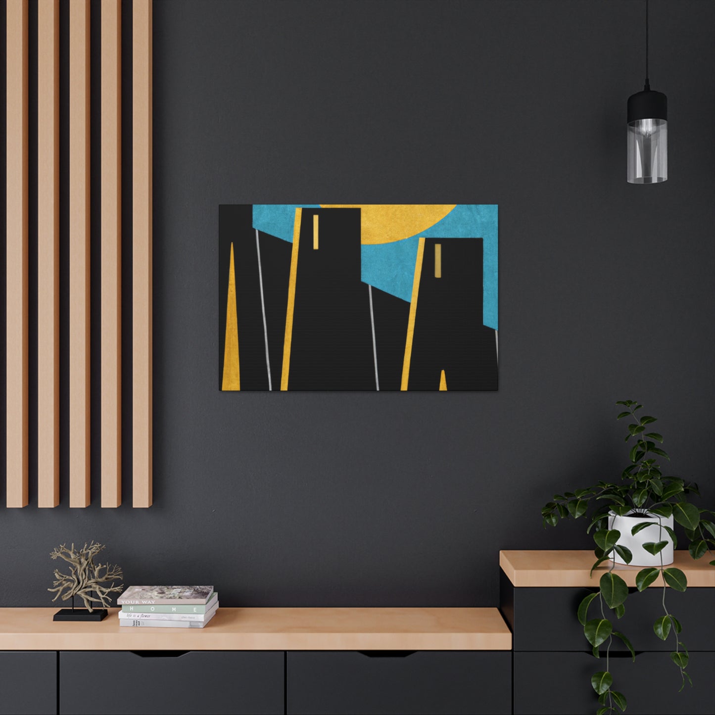 Dark City - Midcentury Canvas