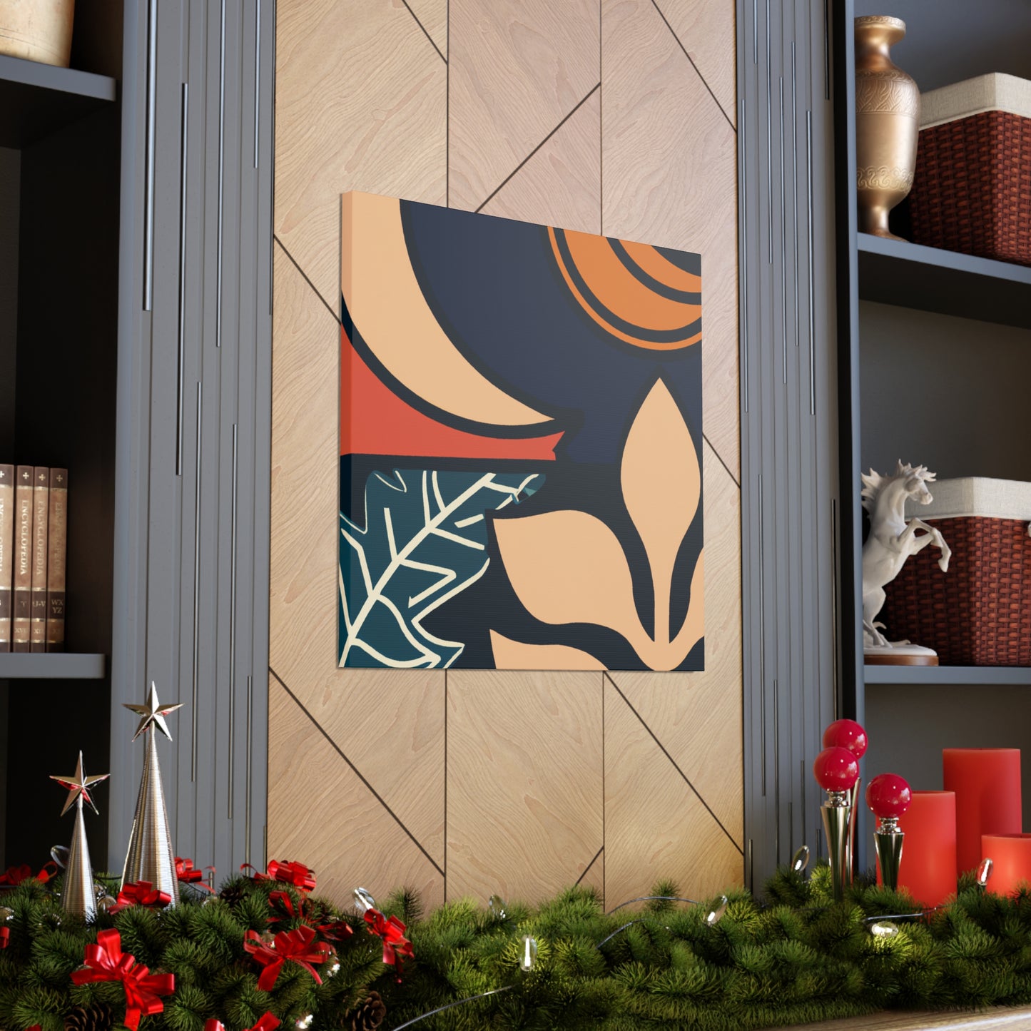 Blue Curve - Midcentury Canvas