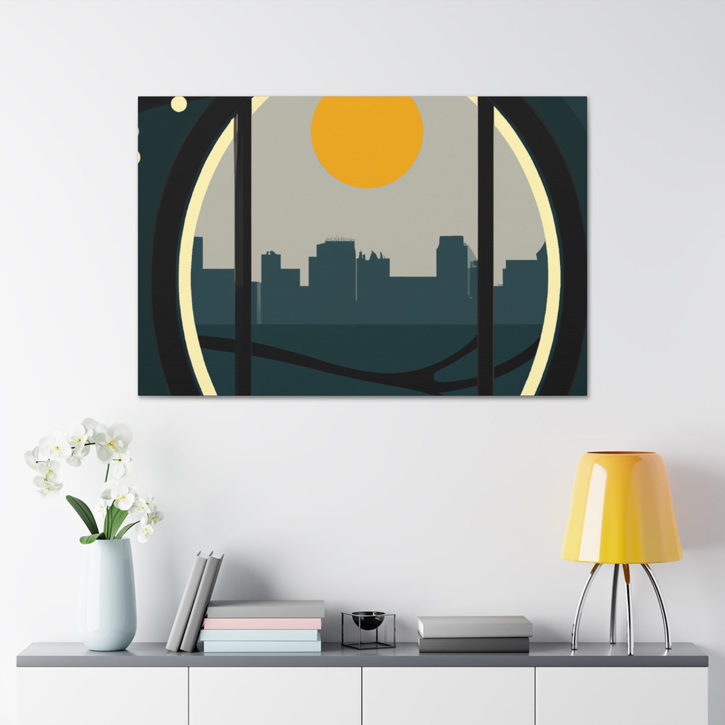 Moon Rise - Midcentury Canvas