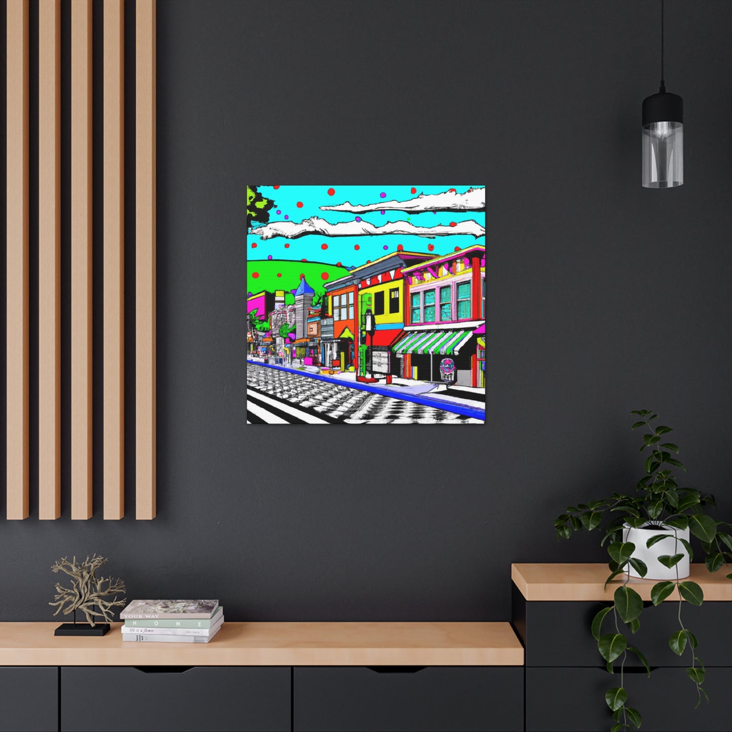 Holiday Street - Architectural Canvas Pop Art