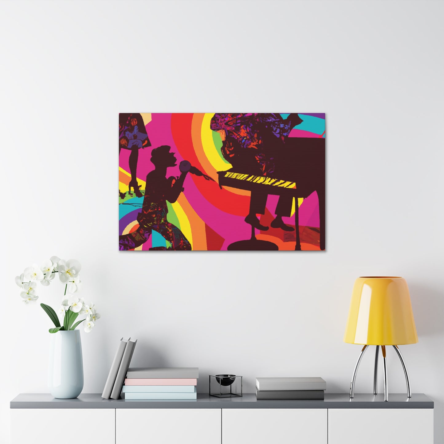 "Cool Cat Shuffle - Retro Music" - Canvas