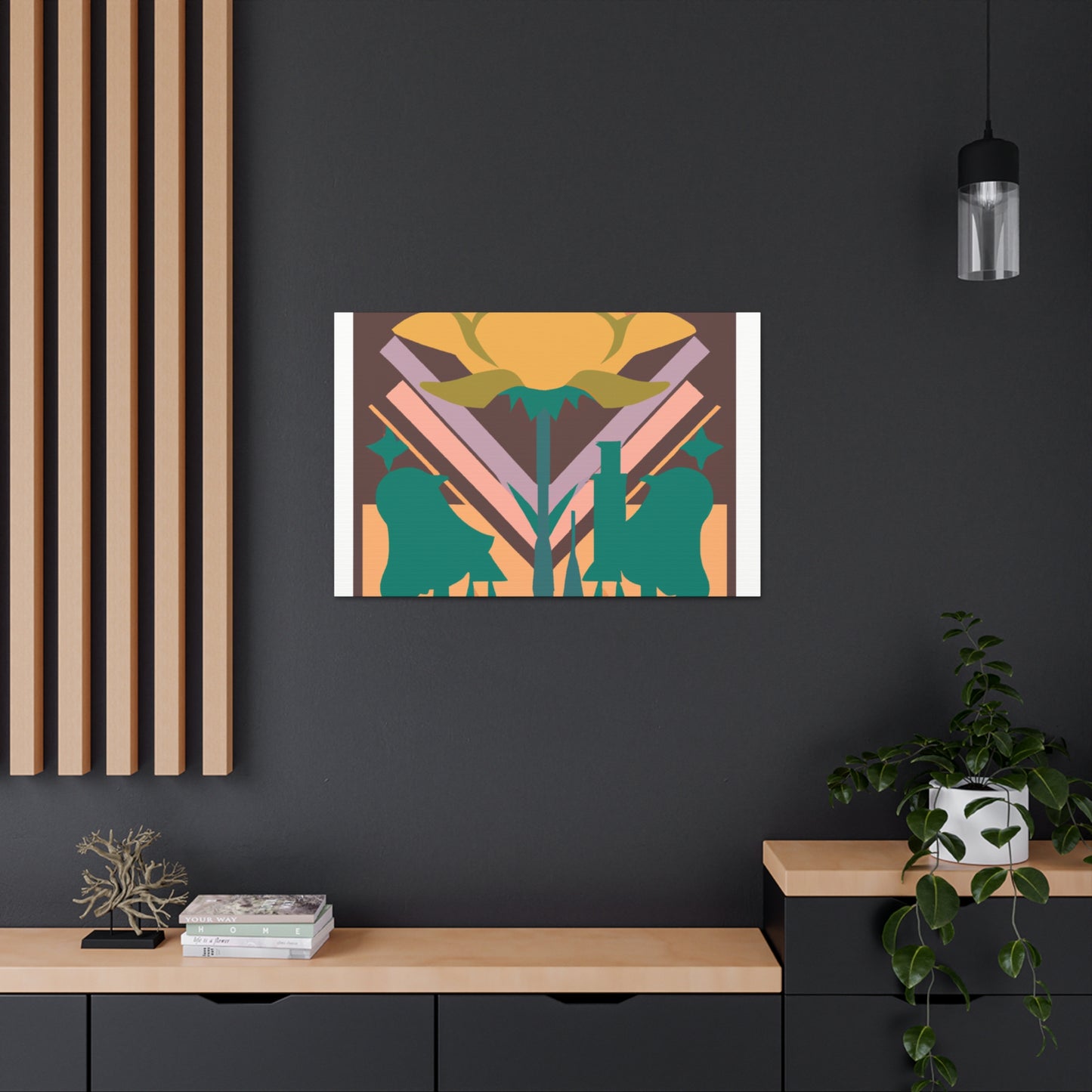 Rosey Bells - Midcentury Canvas