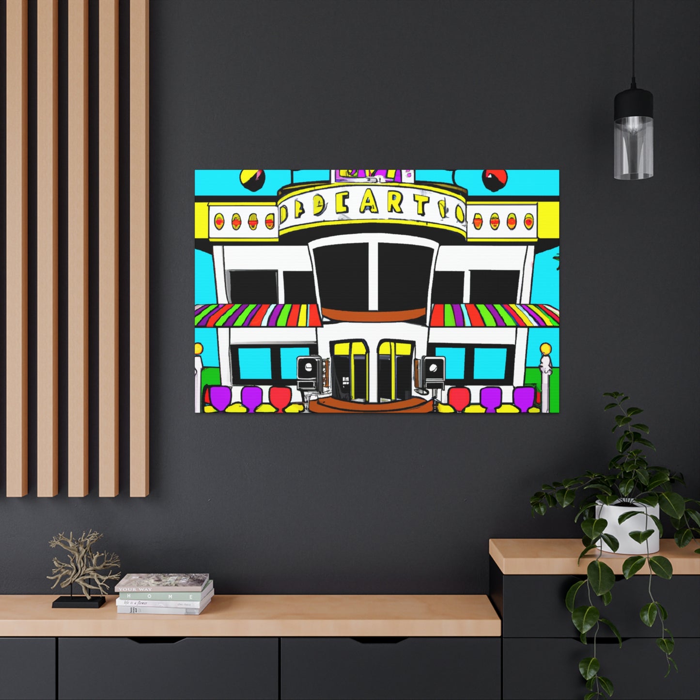 Rock-A-Boogie Drive-In Dance Hall - Architectural Canvas Pop Art