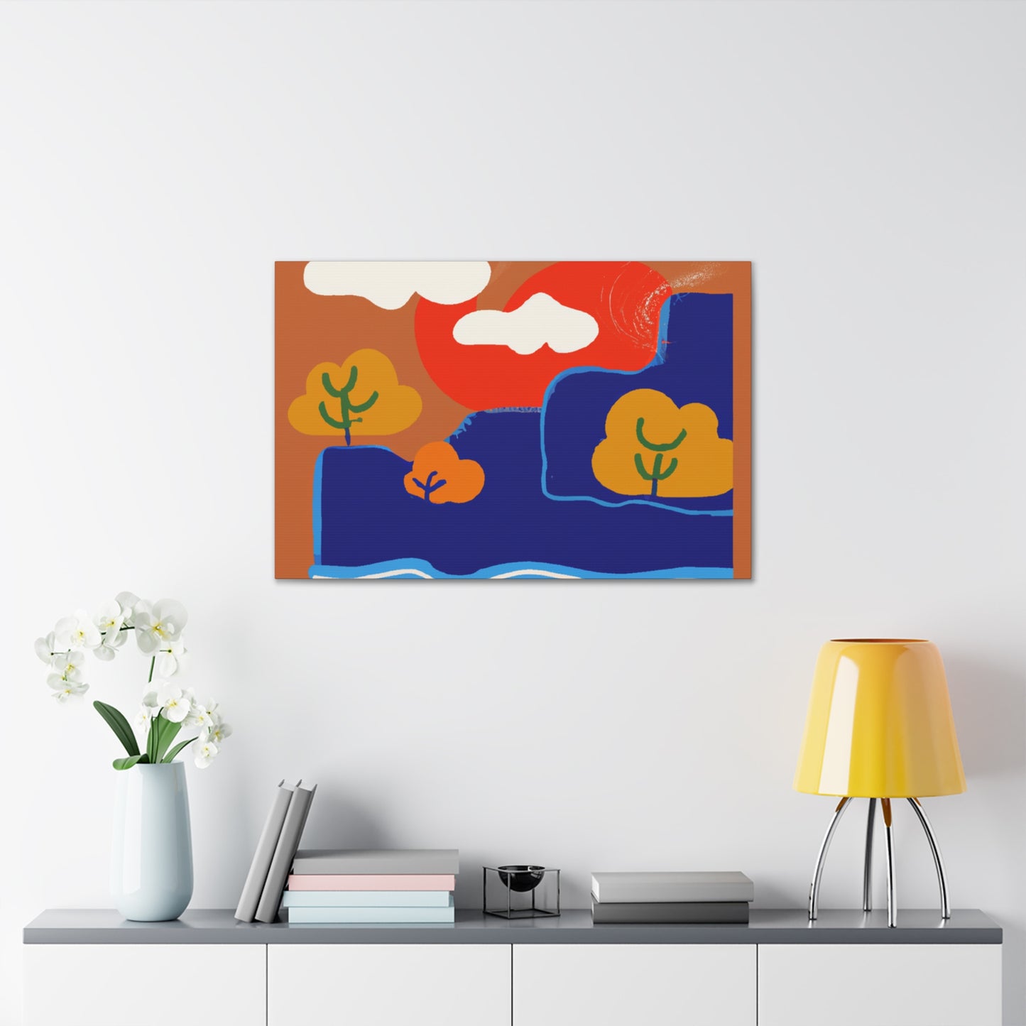 Aquarine Illusions - Midcentury - Canvas