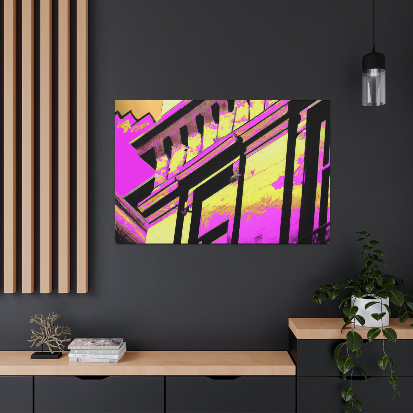 The Galaxy Gate: An Art Deco inspired monument showcasing a reflective archway set deep in a vault of sparkling stars. - Canvas