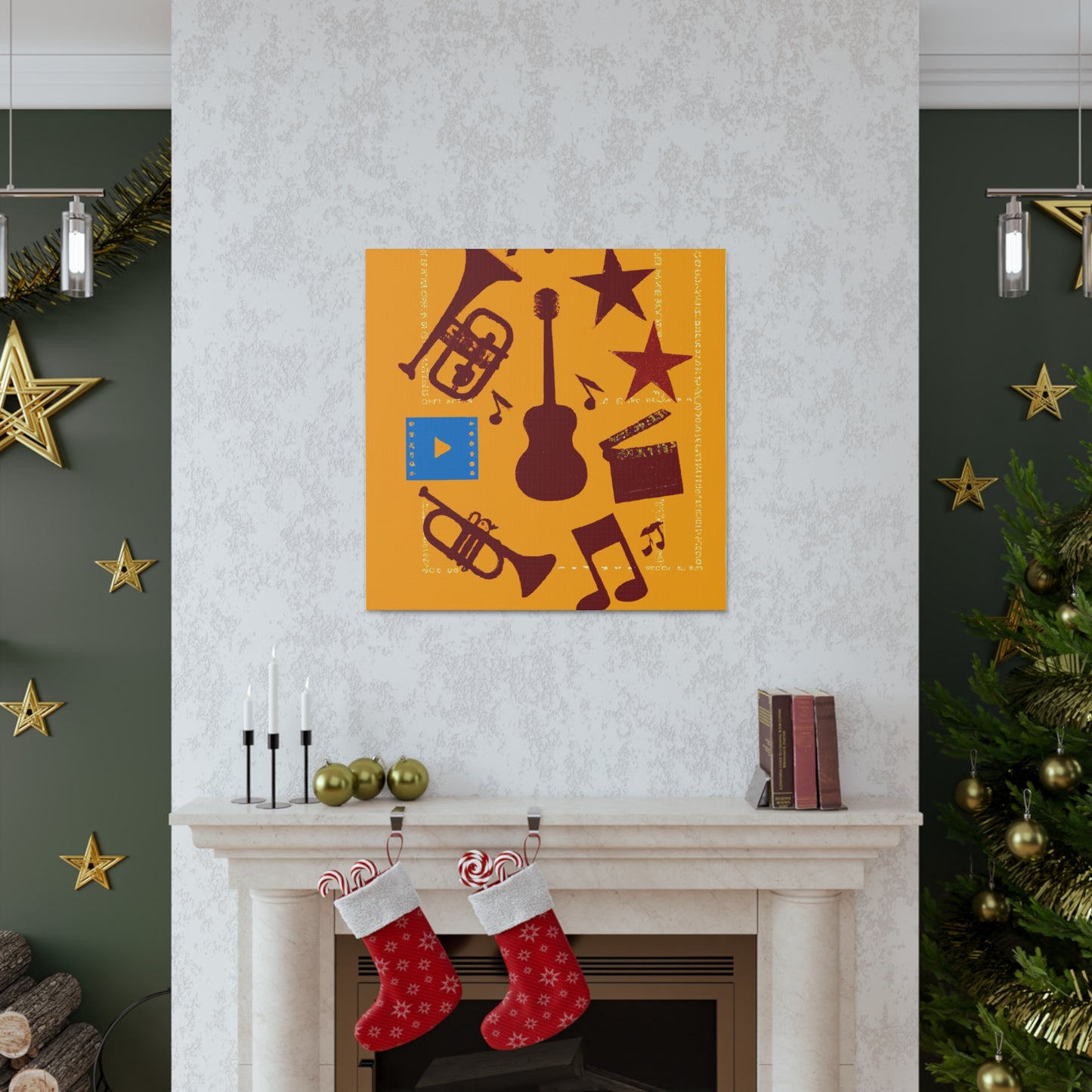 Rockin' Radio Shack - Retro Music and Film Canvas