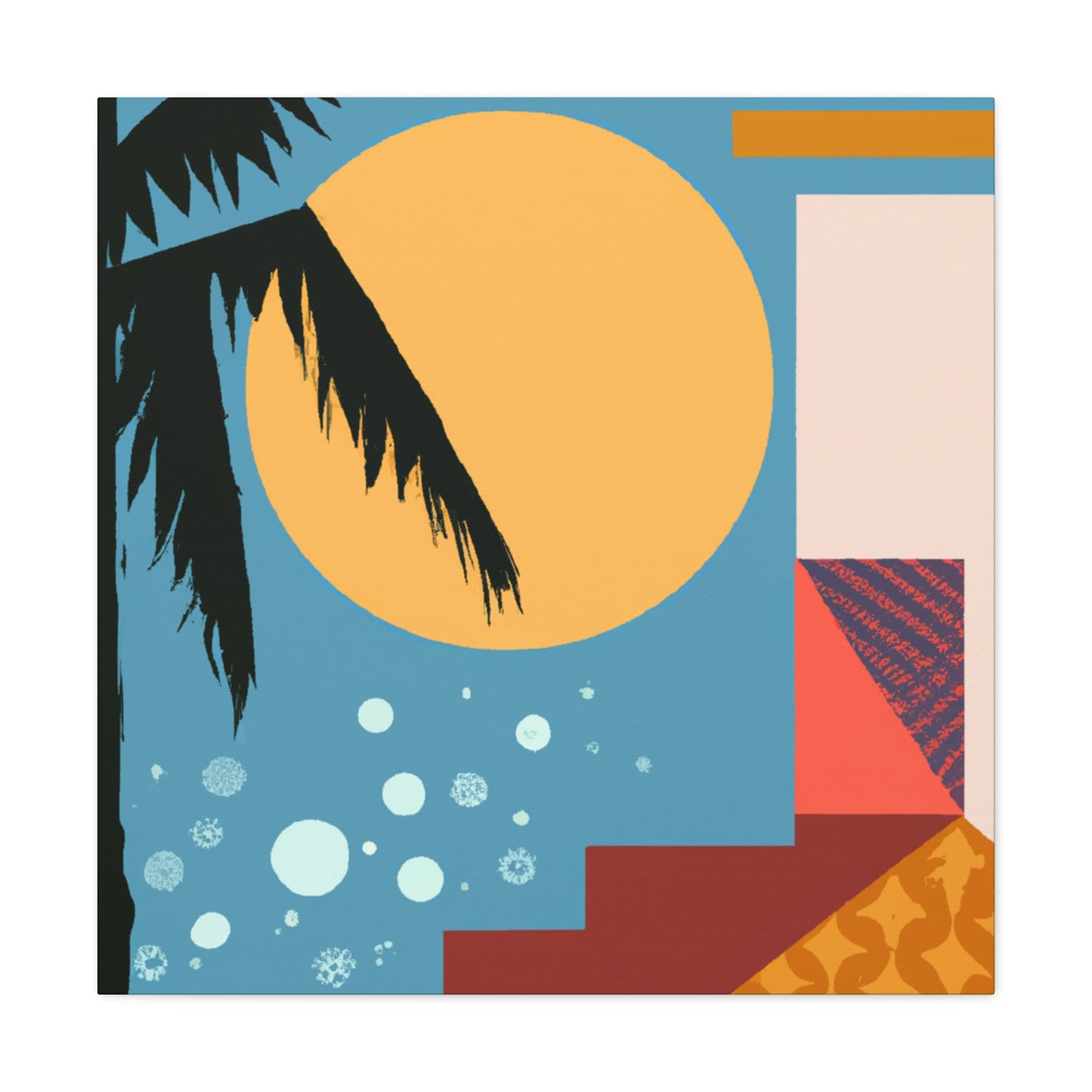 "Ascending Sunrays - Midcentury" - Canvas