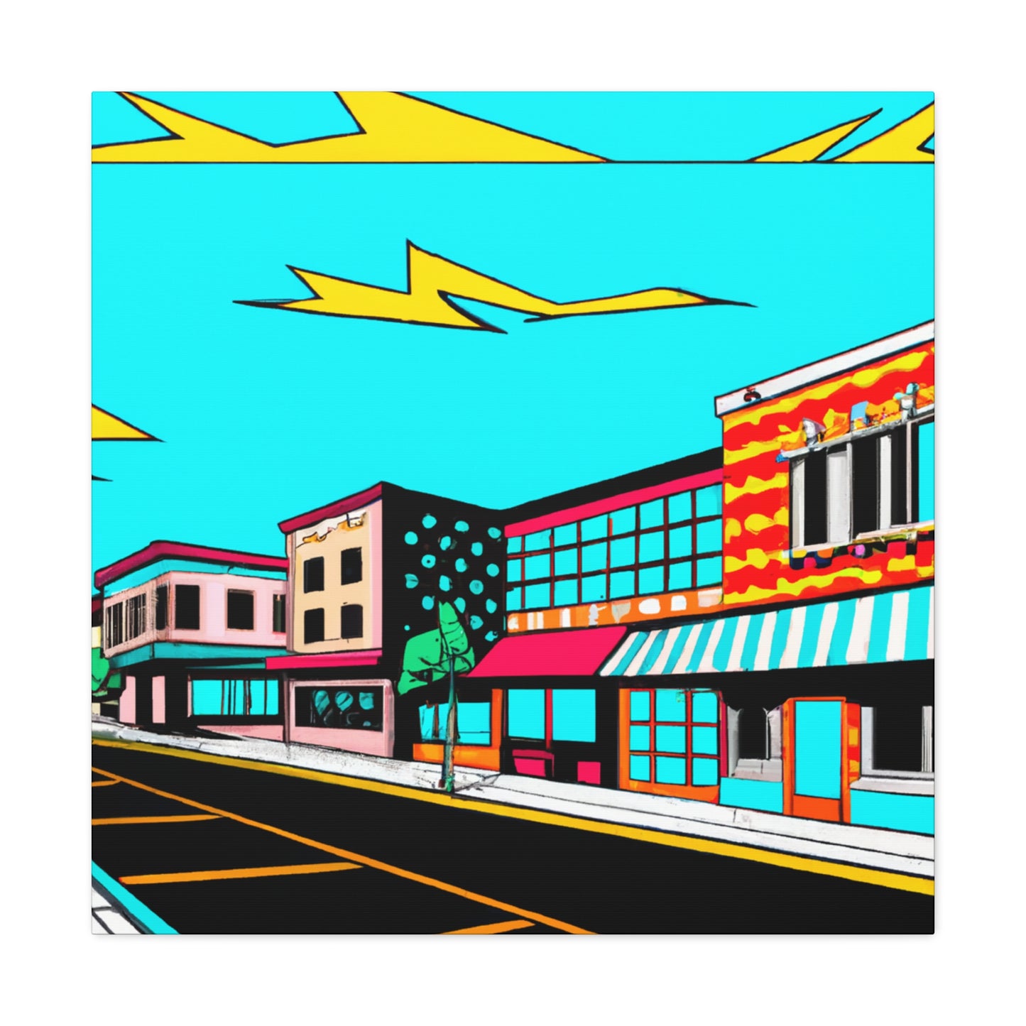 Jukebox Alley - Pop Art Canvas