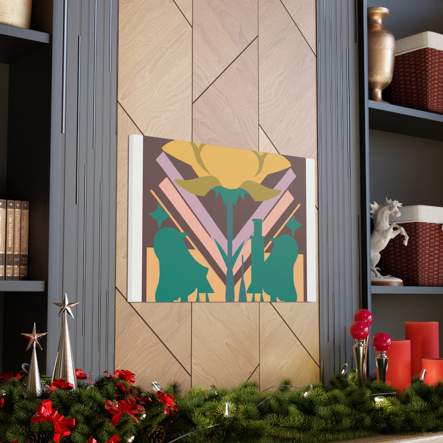 Rosey Bells - Midcentury Canvas