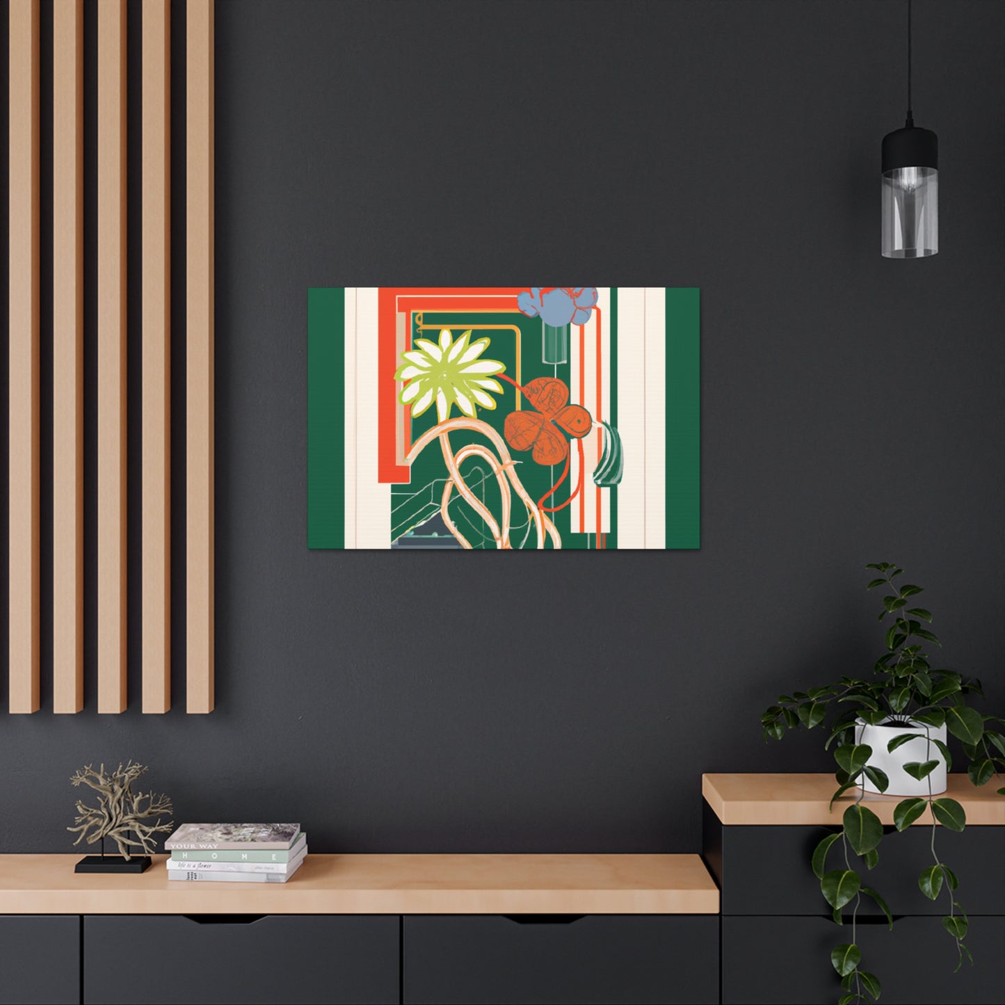 Dapple-furred Floral- Midcentury Canvas