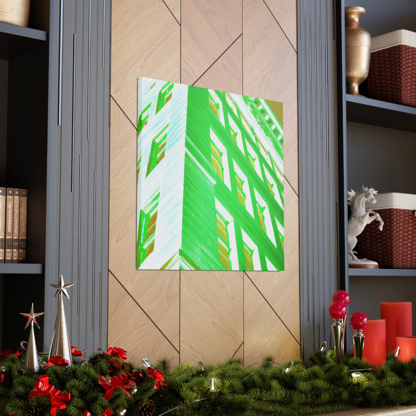 Neon Skyscraper - Architectural Canvas Pop Art