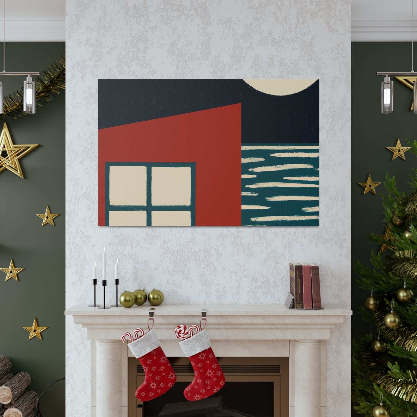 Dark Night- Midcentury Canvas