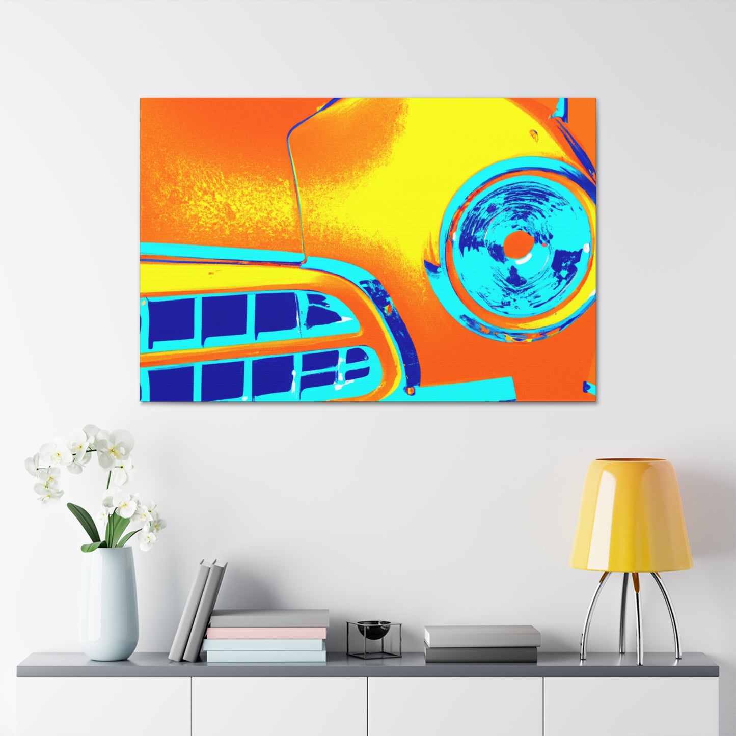 'Vintage Car Roadside Reminiscence' - Automobile Canvas
