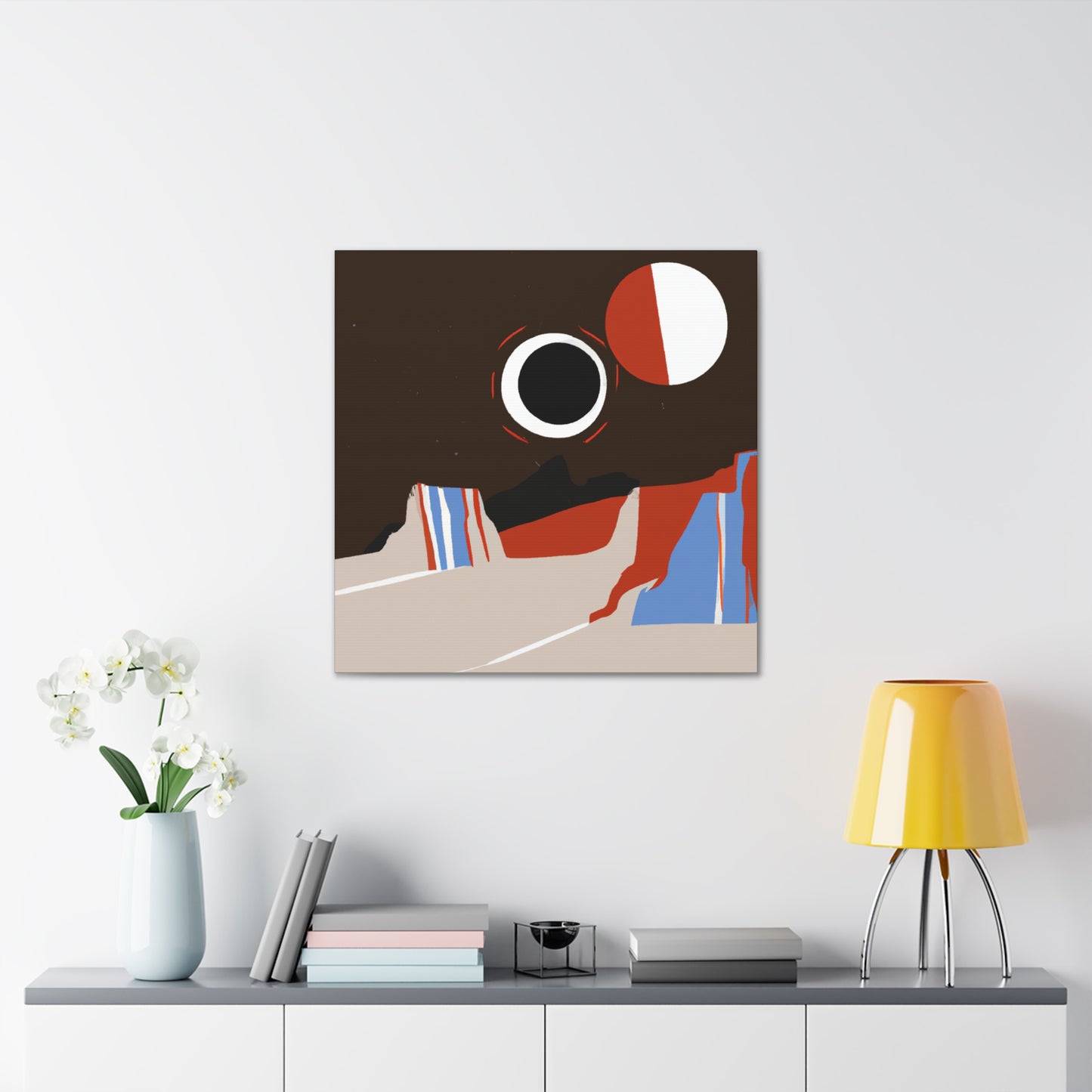 "Dreamy Geometric Glow - Midcentury" - Canvas