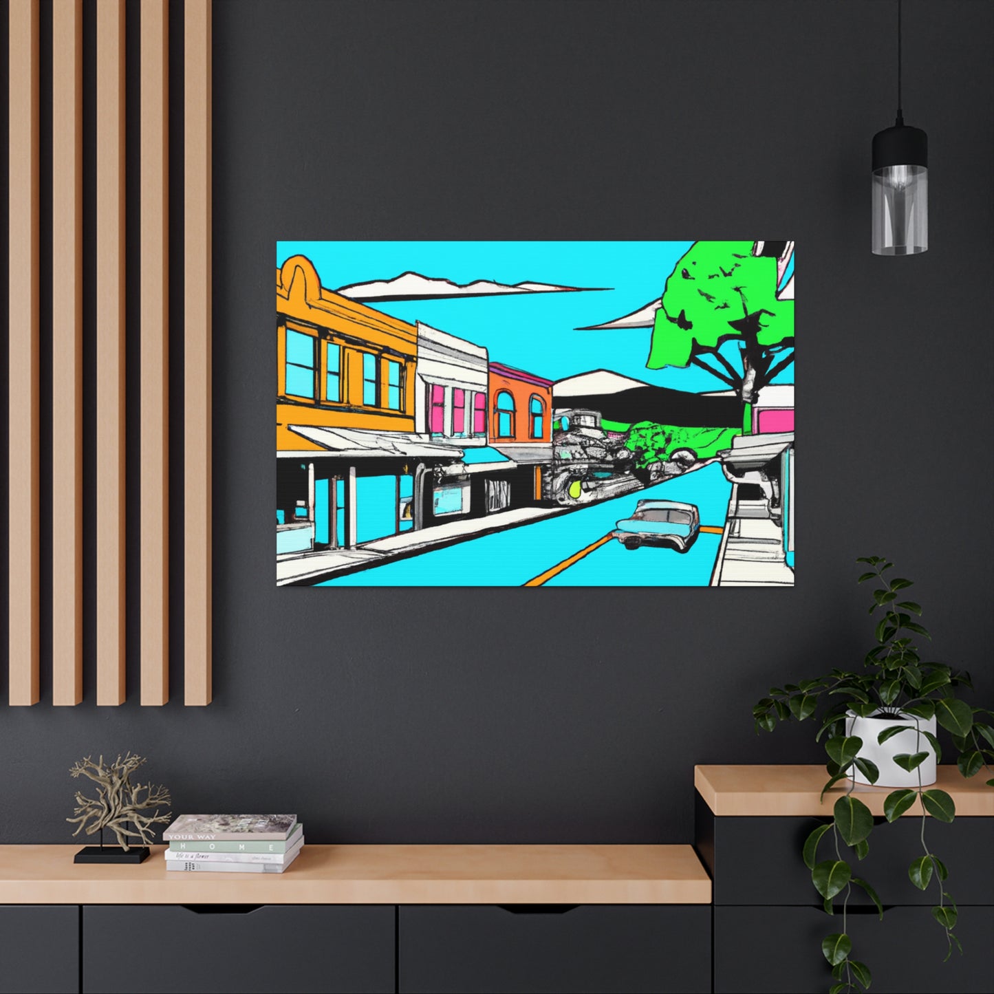Aqua Western Lane - Architectural Canvas Pop Art