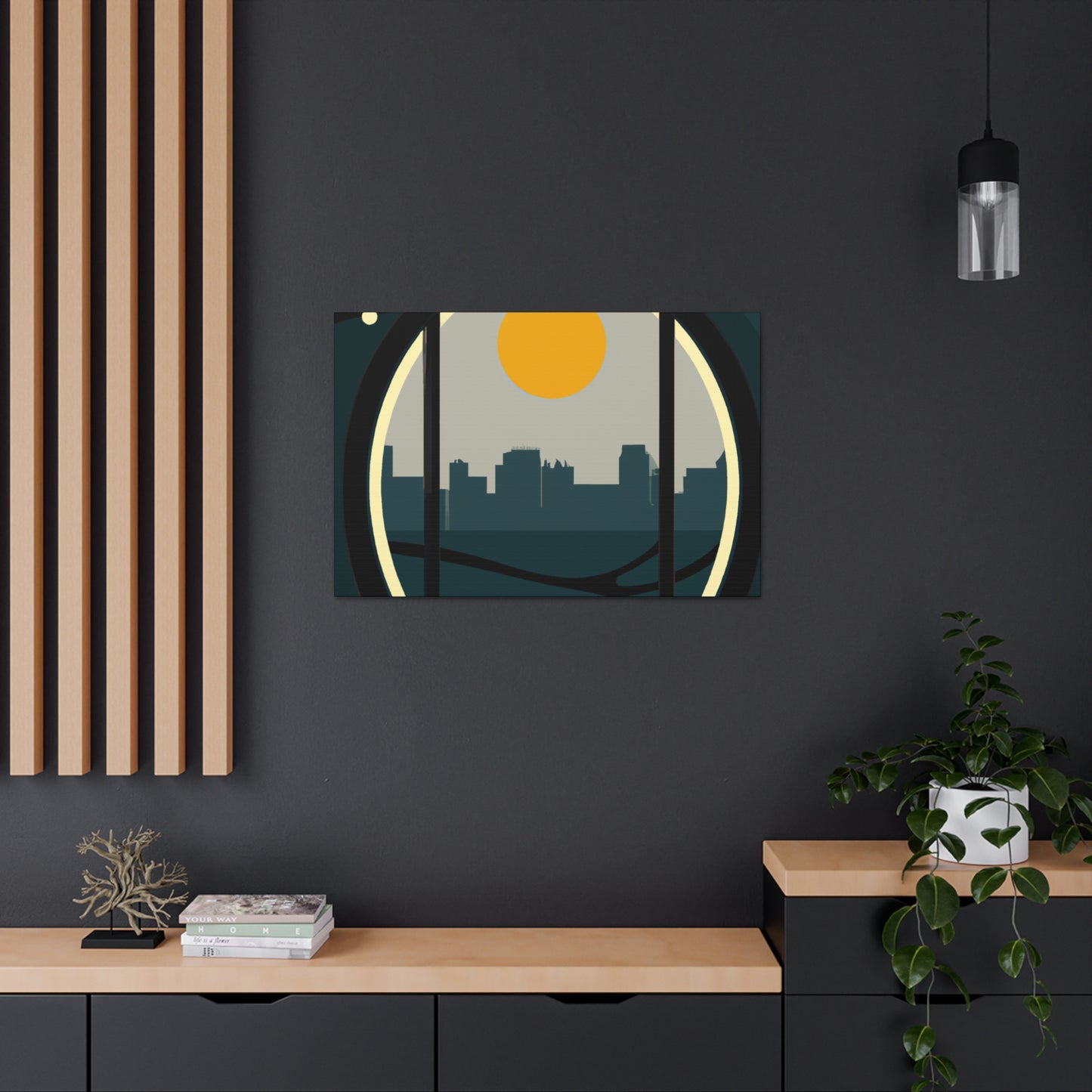 Moon Rise - Midcentury Canvas