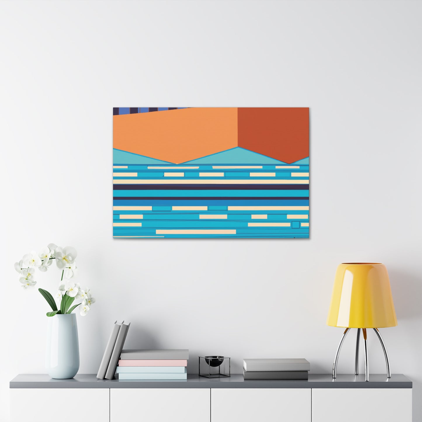 Aqua Pupil - Midcentury Canvas