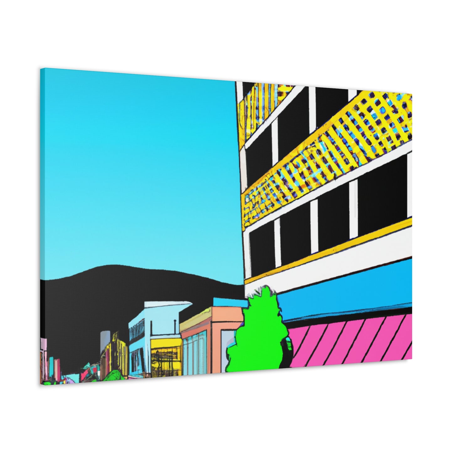 Retro-Vision Avenue - Architectural Canvas Pop Art