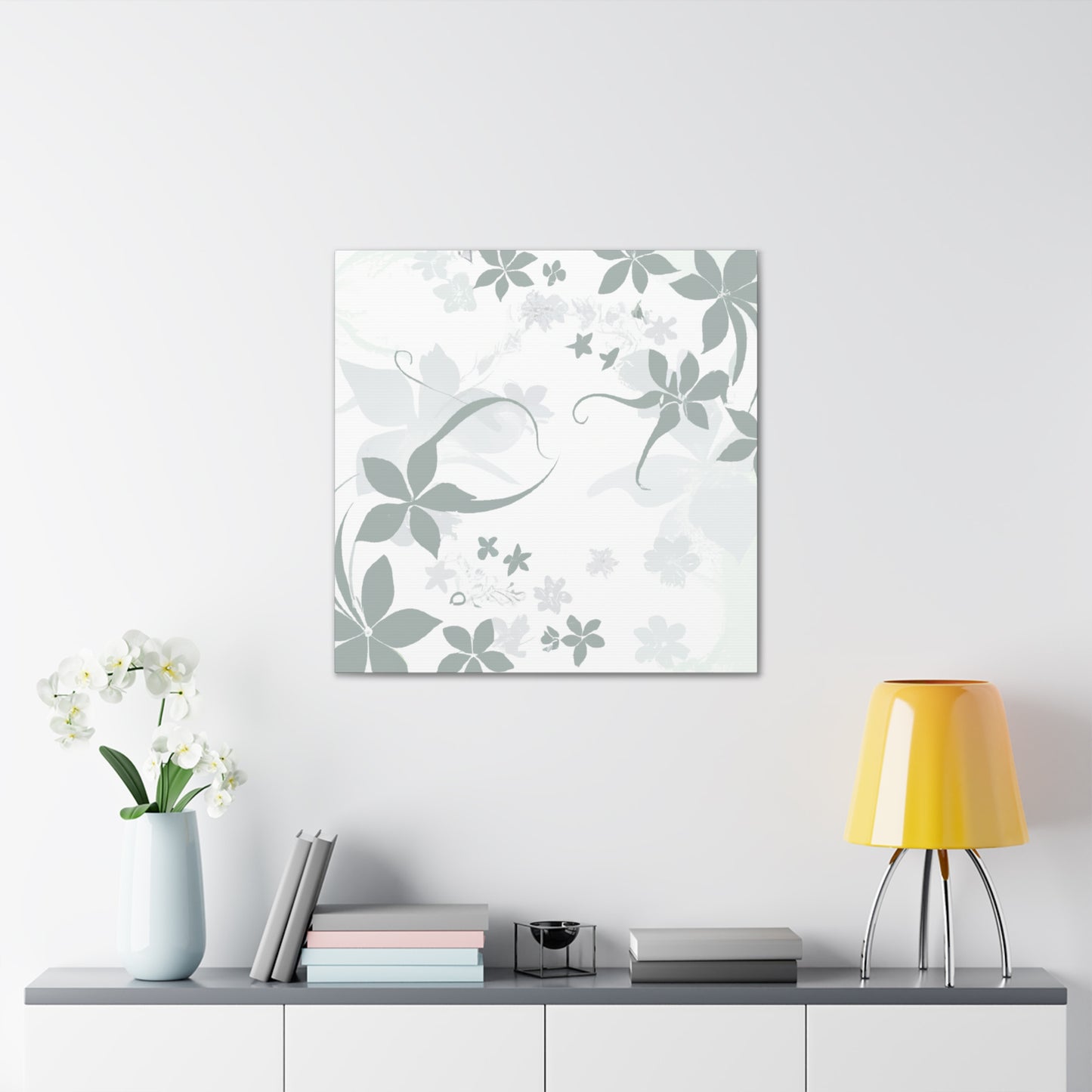 Grey Vine - Floral - Canvas