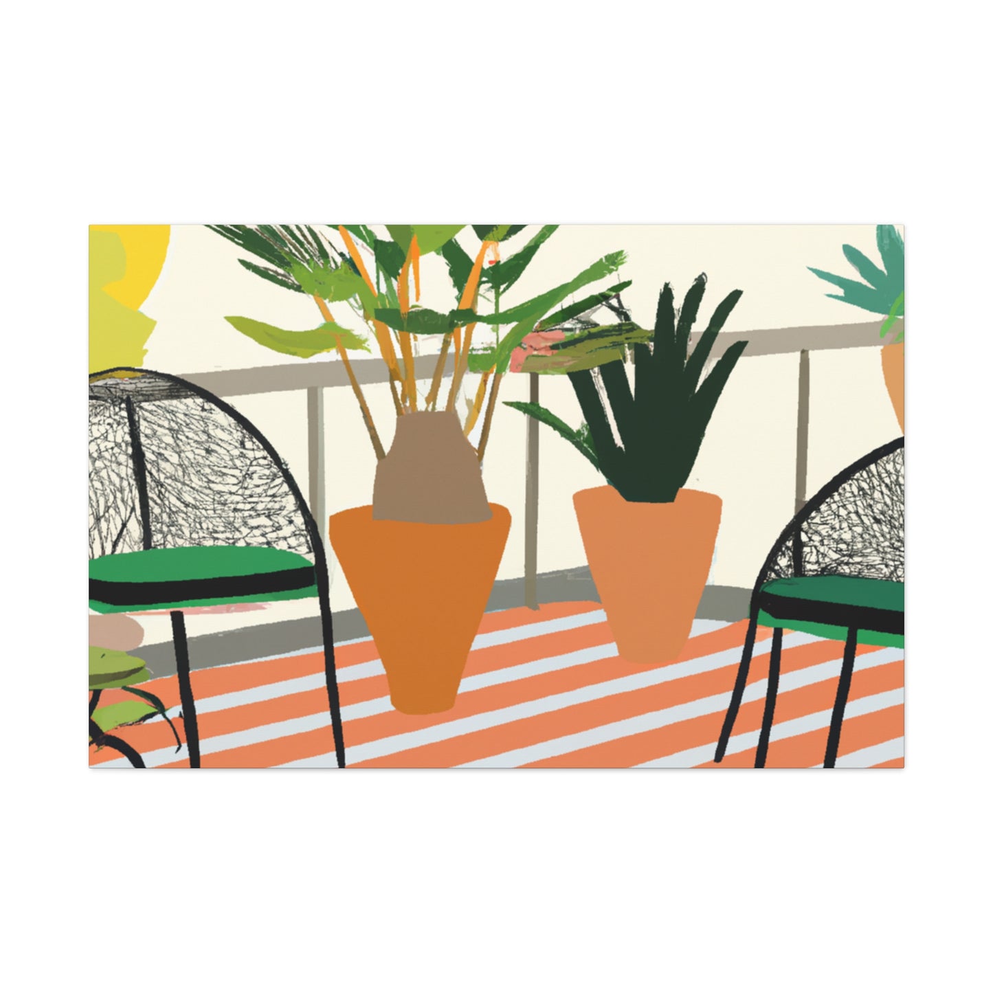 "Contrasting Comfort - Midcentury" - Canvas